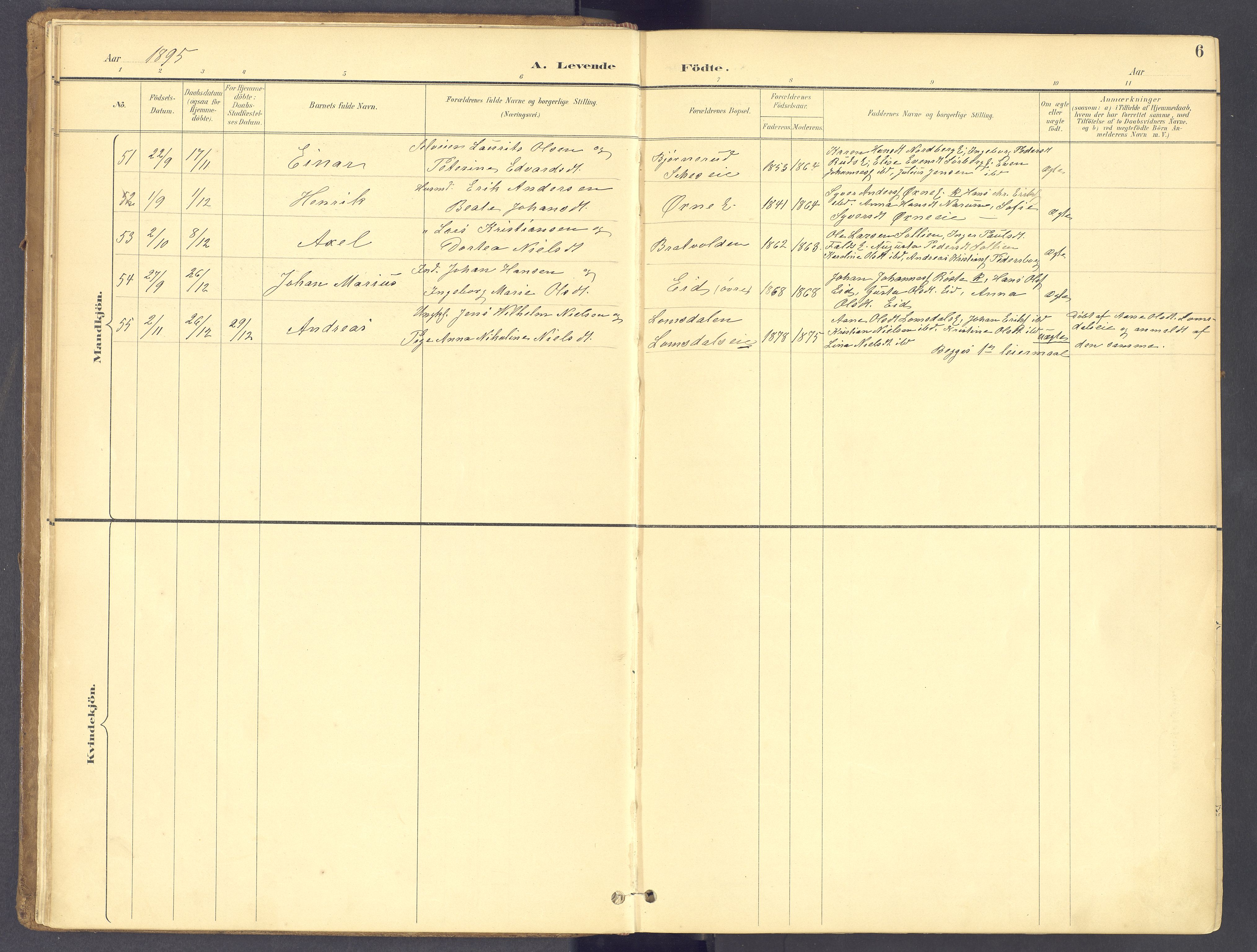 Søndre Land prestekontor, SAH/PREST-122/K/L0006: Parish register (official) no. 6, 1895-1904, p. 6