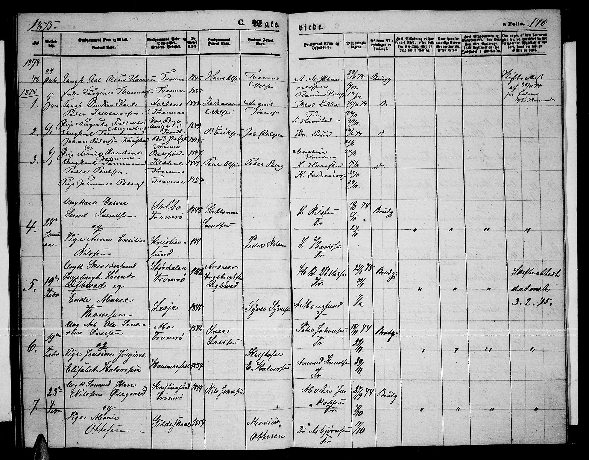 Tromsø sokneprestkontor/stiftsprosti/domprosti, AV/SATØ-S-1343/G/Gb/L0007klokker: Parish register (copy) no. 7, 1867-1875, p. 178