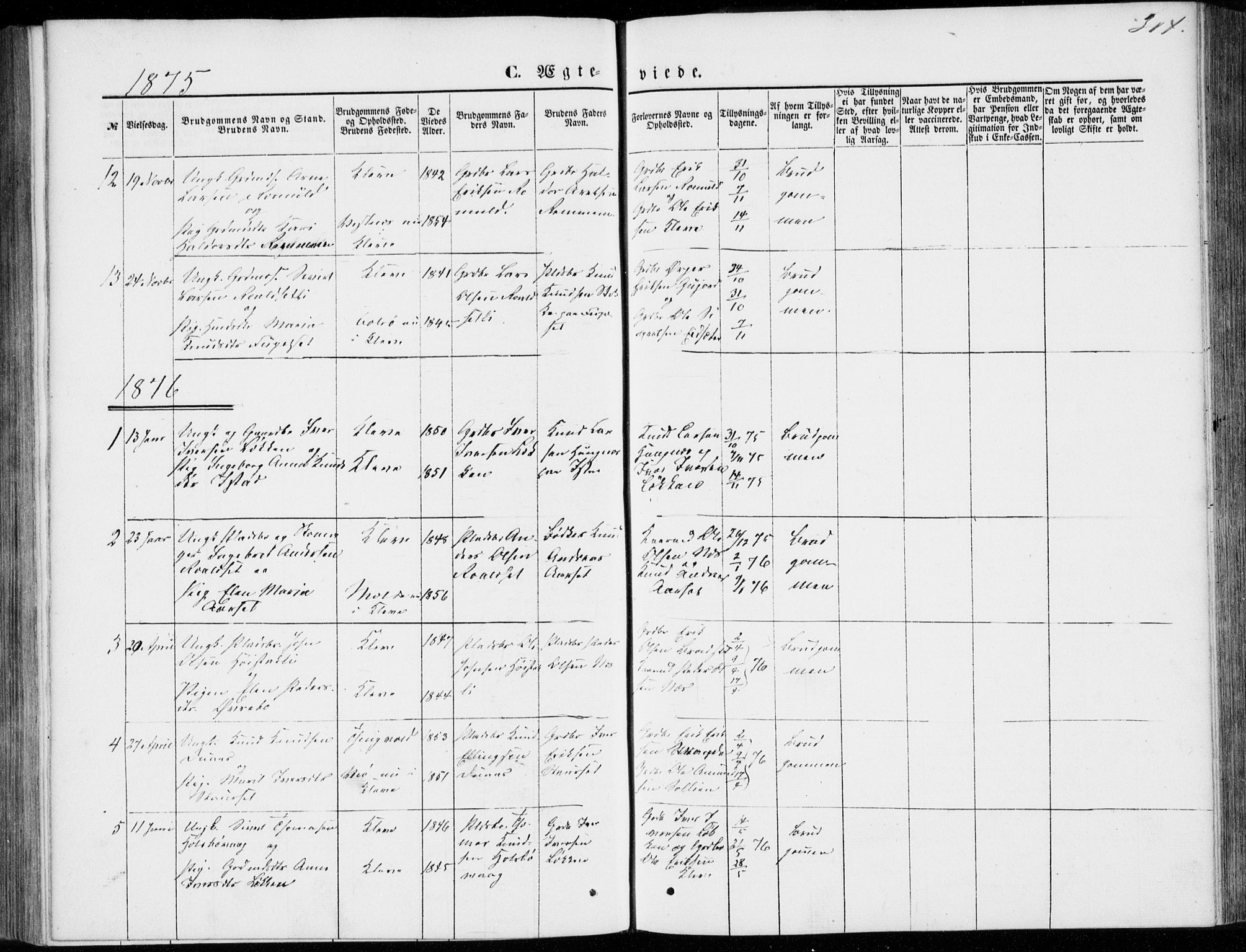 Ministerialprotokoller, klokkerbøker og fødselsregistre - Møre og Romsdal, SAT/A-1454/557/L0681: Parish register (official) no. 557A03, 1869-1886, p. 304