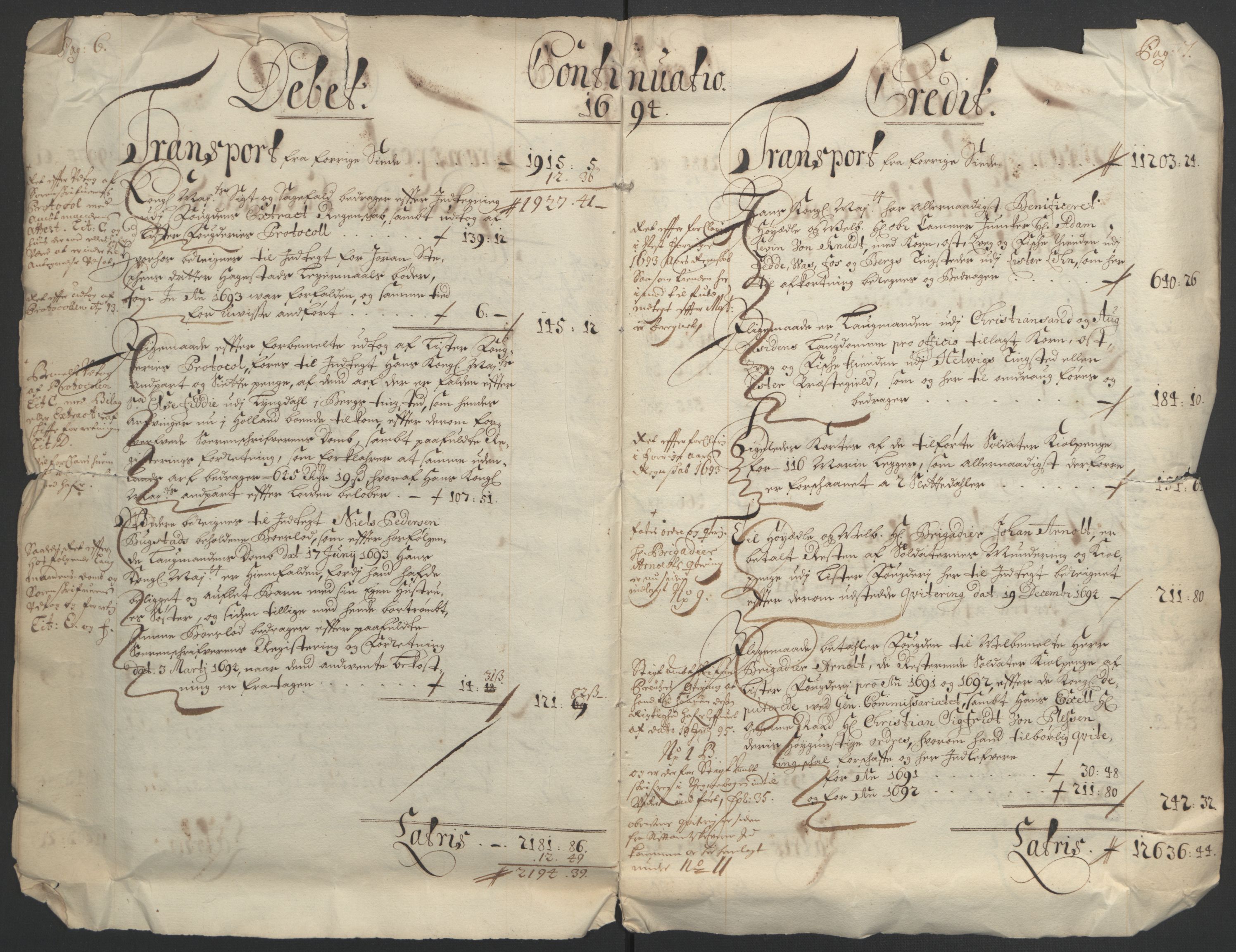 Rentekammeret inntil 1814, Reviderte regnskaper, Fogderegnskap, AV/RA-EA-4092/R43/L2545: Fogderegnskap Lista og Mandal, 1694-1695, p. 7