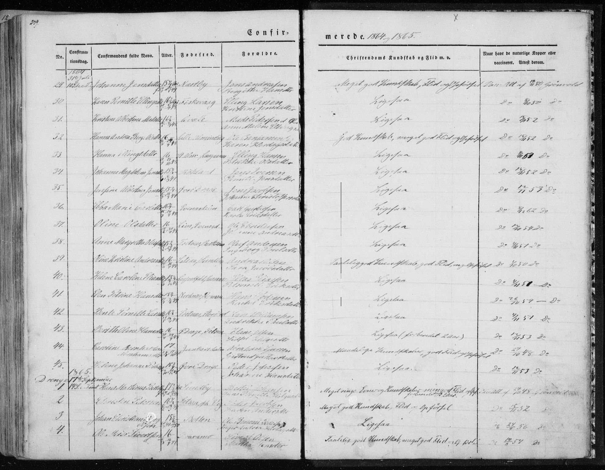 Ministerialprotokoller, klokkerbøker og fødselsregistre - Nordland, SAT/A-1459/847/L0666: Parish register (official) no. 847A06, 1842-1871, p. 239