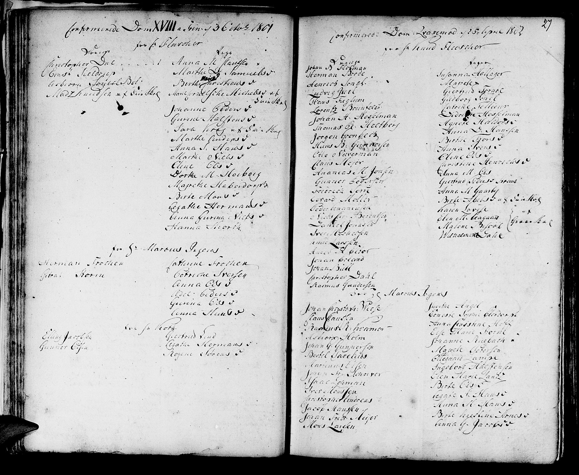 Domkirken sokneprestembete, SAB/A-74801/H/Haa/L0004: Parish register (official) no. A 4, 1763-1820, p. 27