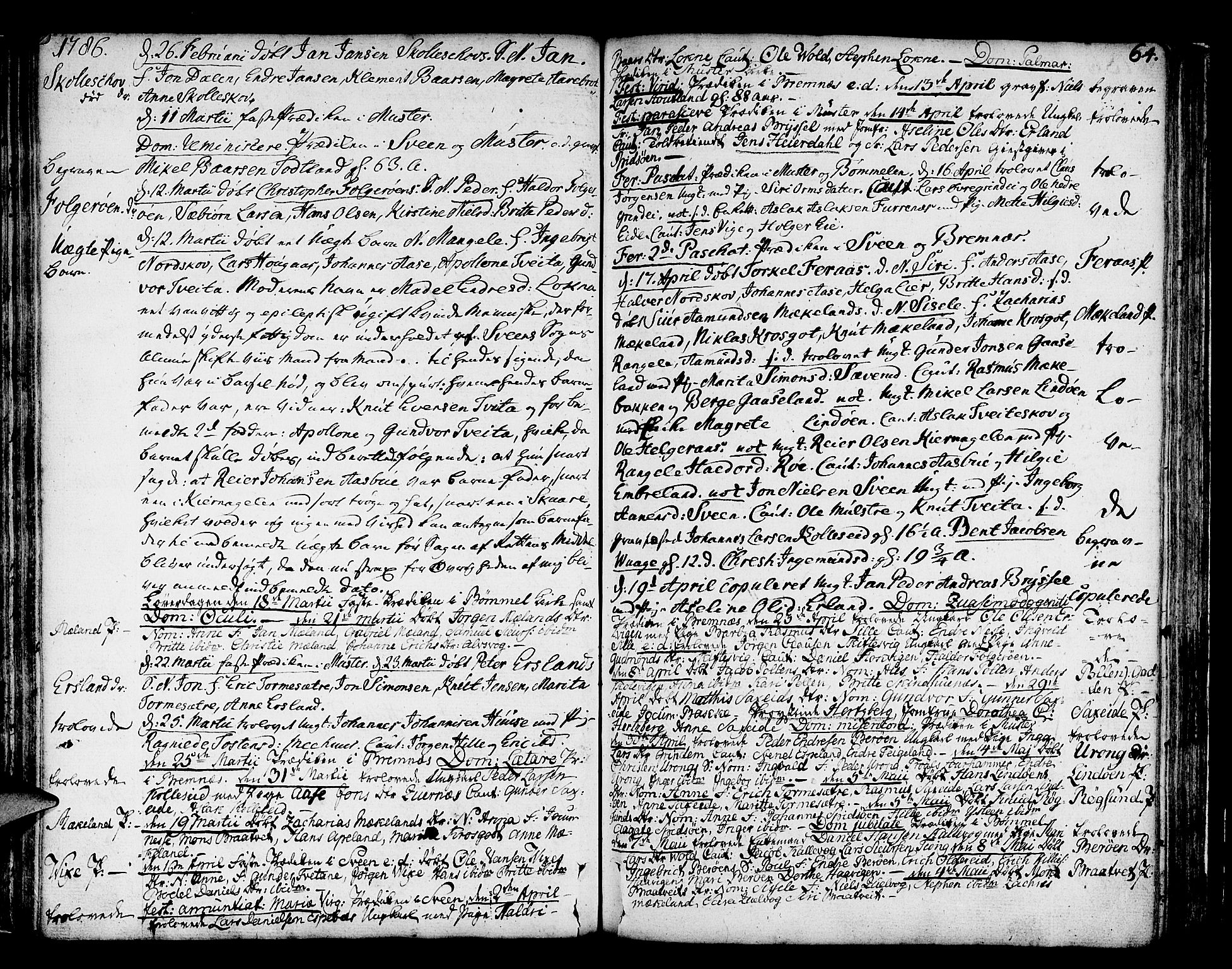 Finnås sokneprestembete, AV/SAB-A-99925/H/Ha/Haa/Haaa/L0003: Parish register (official) no. A 3, 1765-1803, p. 64