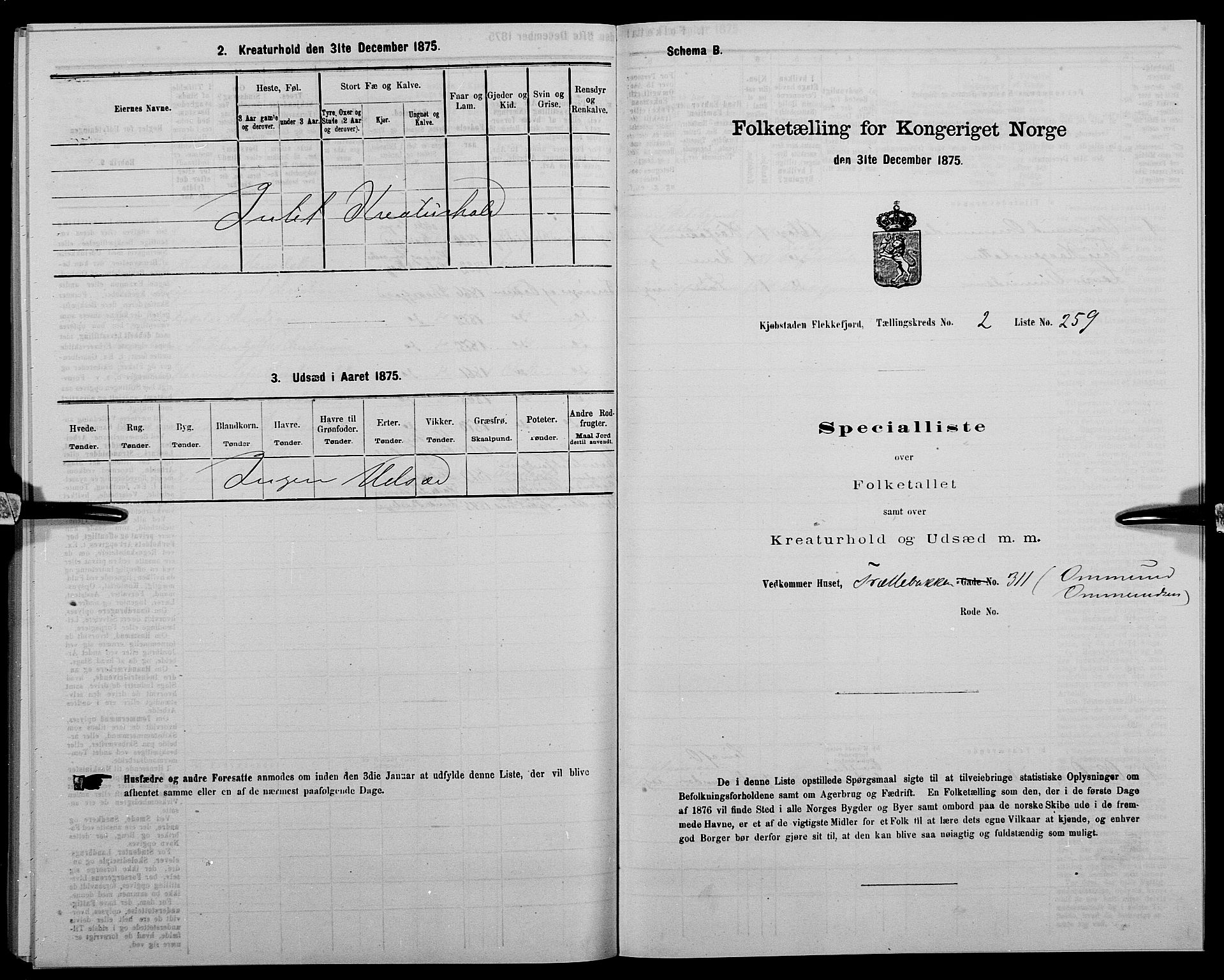 SAK, 1875 census for 1004B Flekkefjord/Flekkefjord, 1875, p. 384