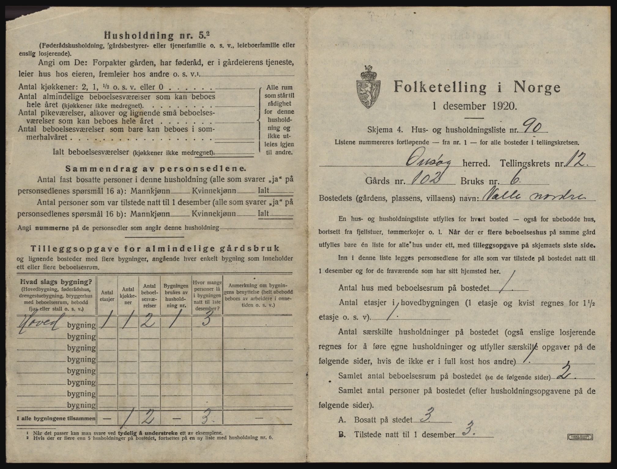 SAO, 1920 census for Onsøy, 1920, p. 2242