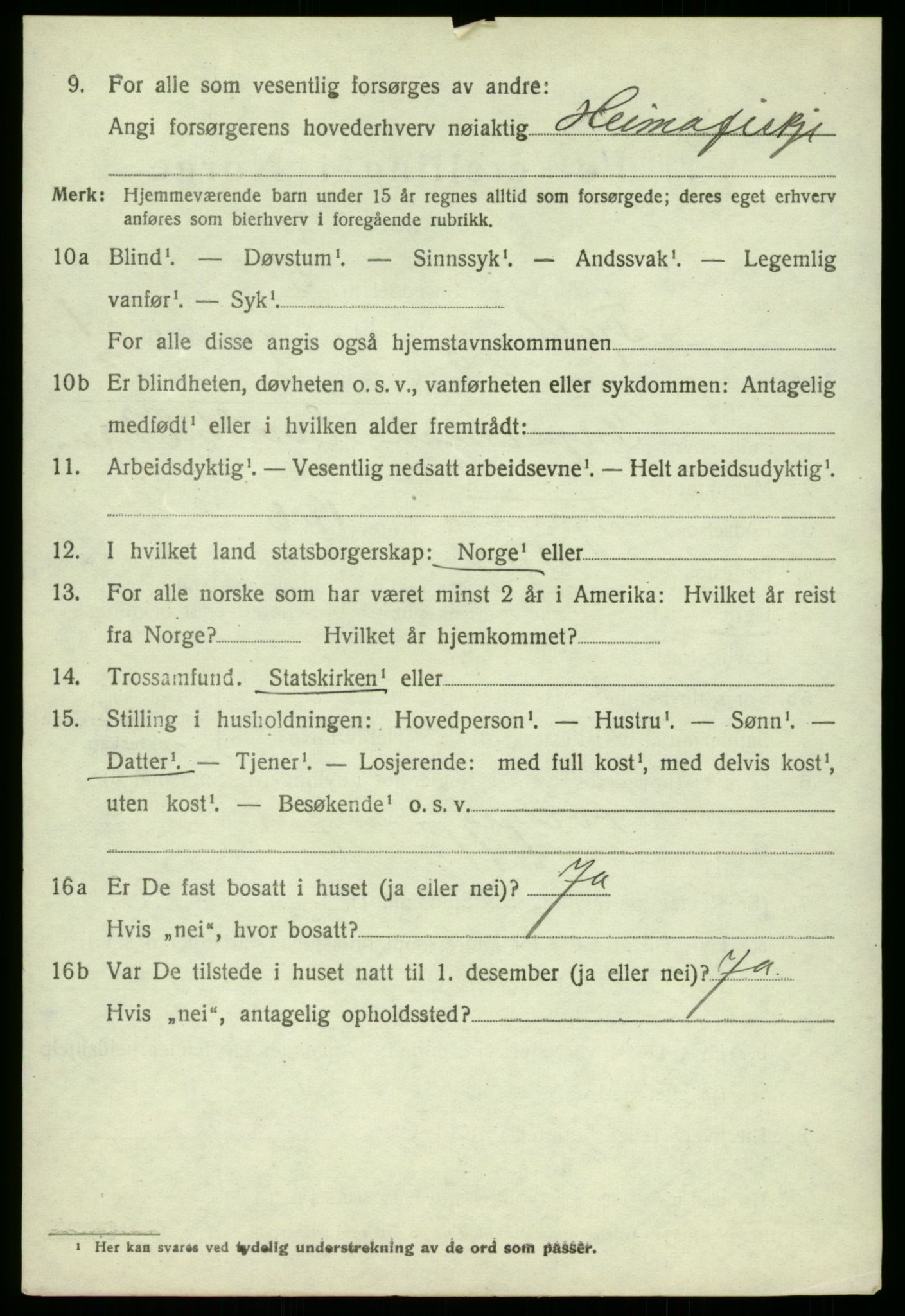 SAB, 1920 census for Fjell, 1920, p. 2243