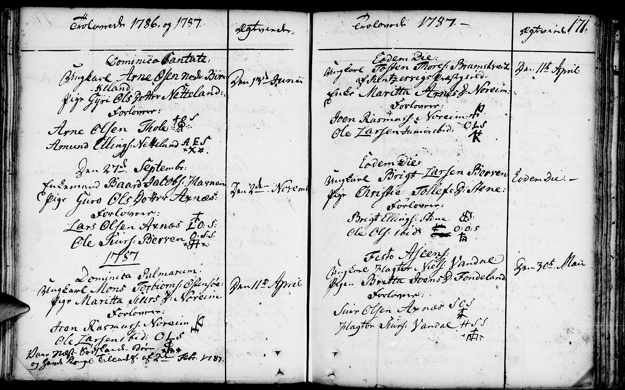 Kvam sokneprestembete, SAB/A-76201/H/Haa: Parish register (official) no. A 3, 1743-1795, p. 171