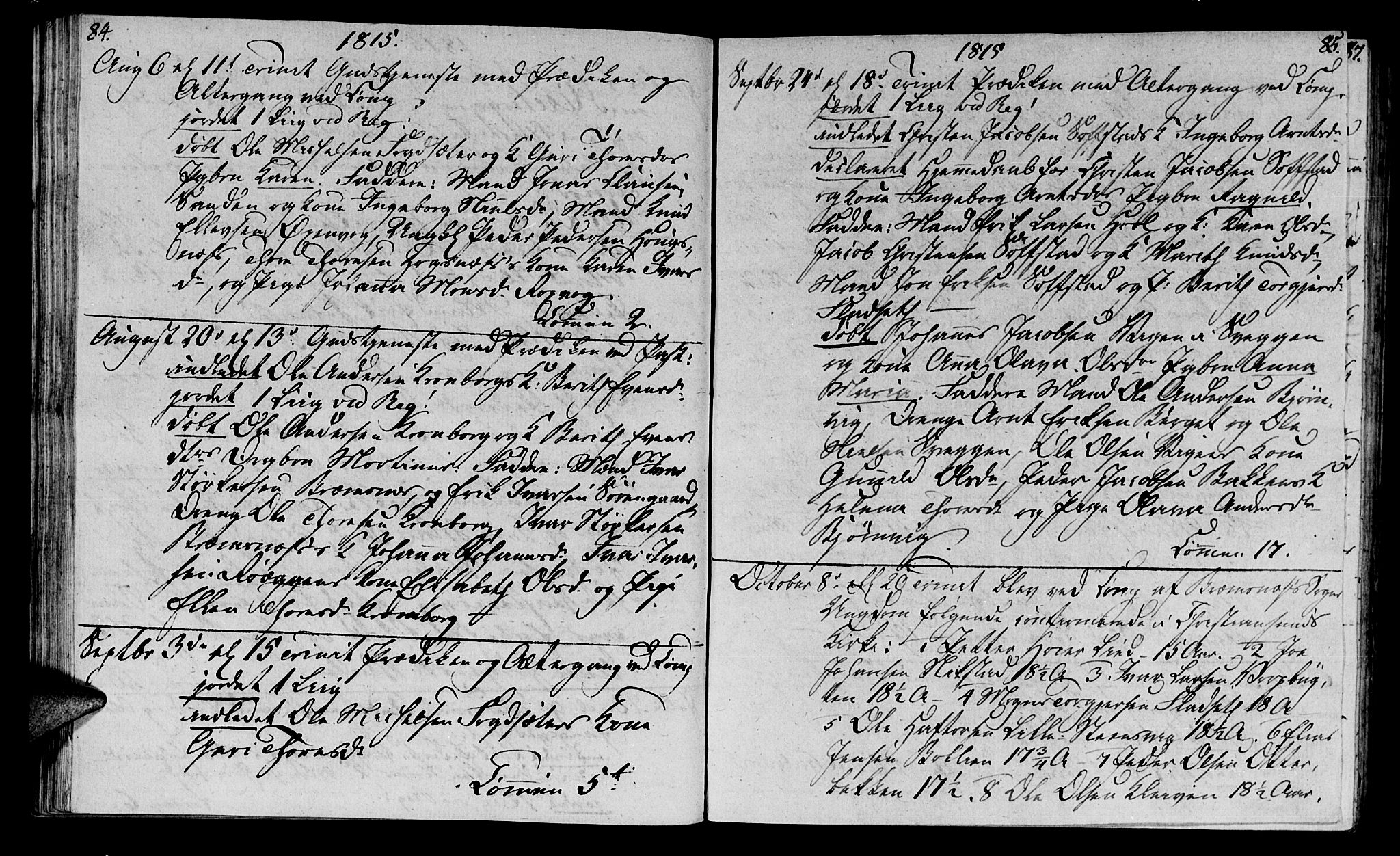 Ministerialprotokoller, klokkerbøker og fødselsregistre - Møre og Romsdal, AV/SAT-A-1454/569/L0817: Parish register (official) no. 569A03, 1805-1819, p. 84-85