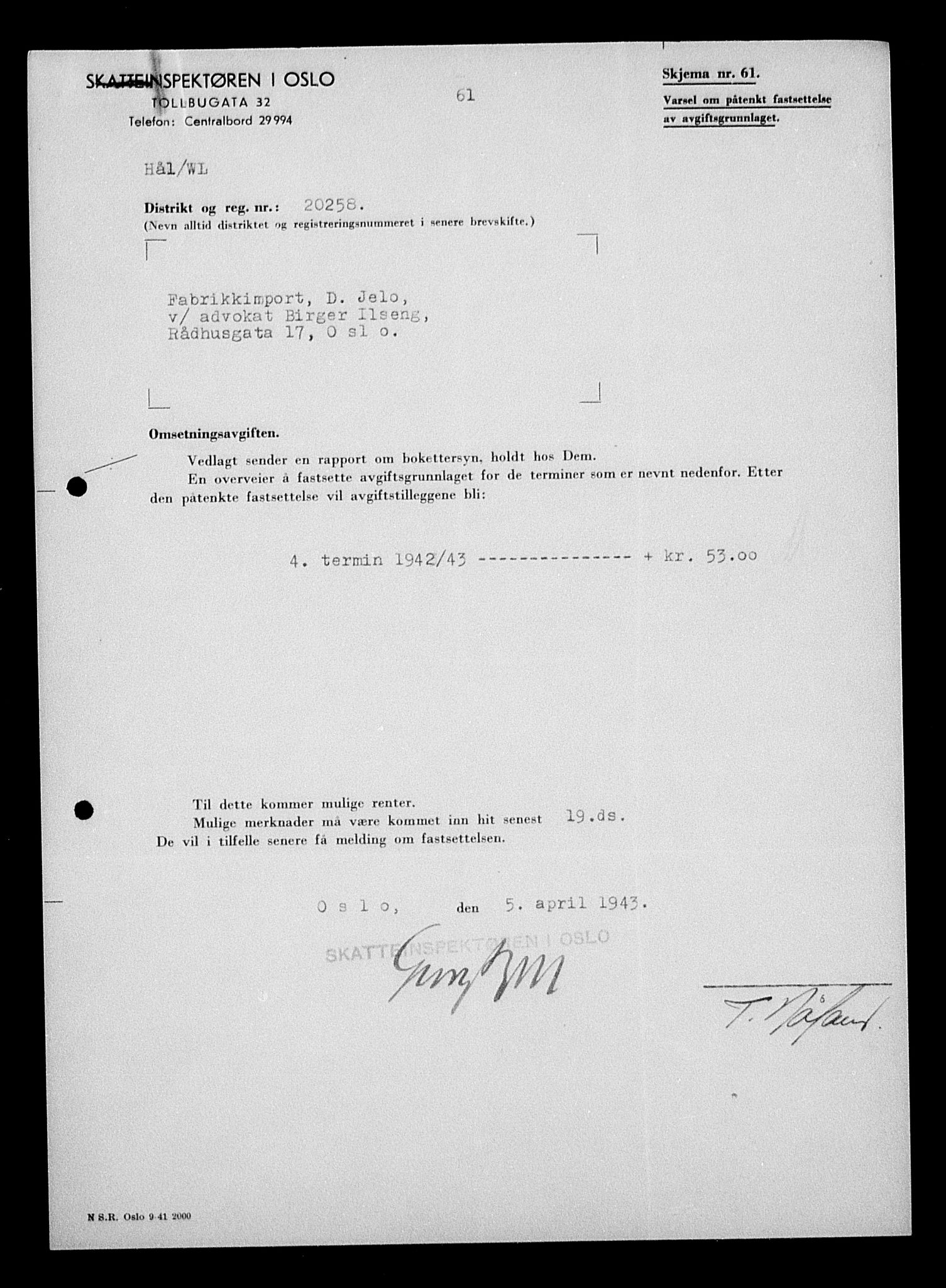 Justisdepartementet, Tilbakeføringskontoret for inndratte formuer, RA/S-1564/H/Hc/Hcc/L0947: --, 1945-1947, p. 487