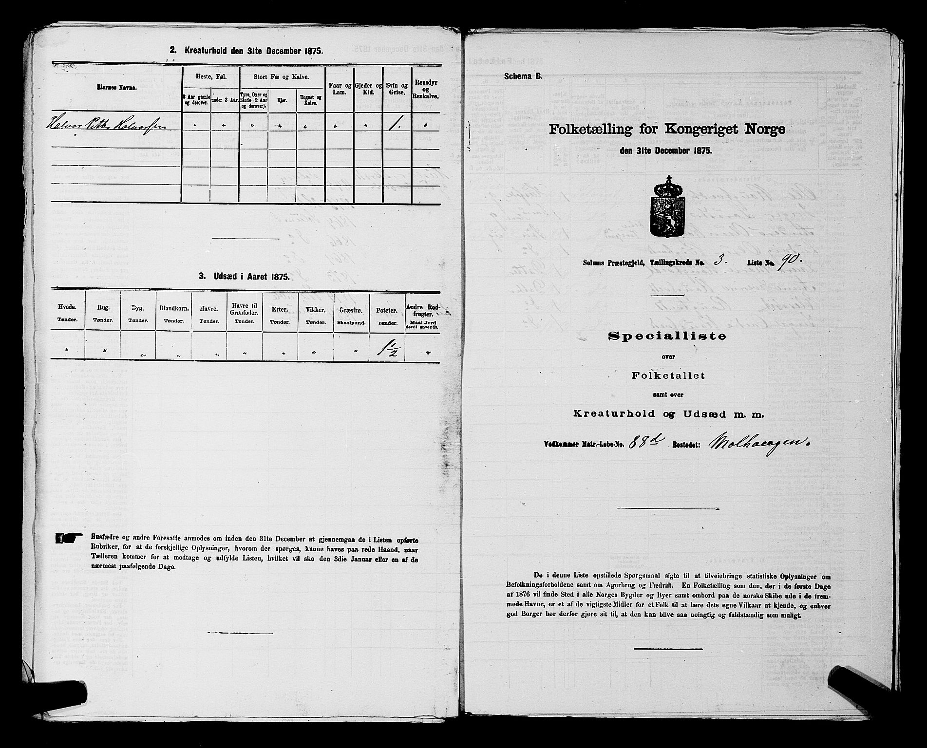 SAKO, 1875 census for 0818P Solum, 1875, p. 654