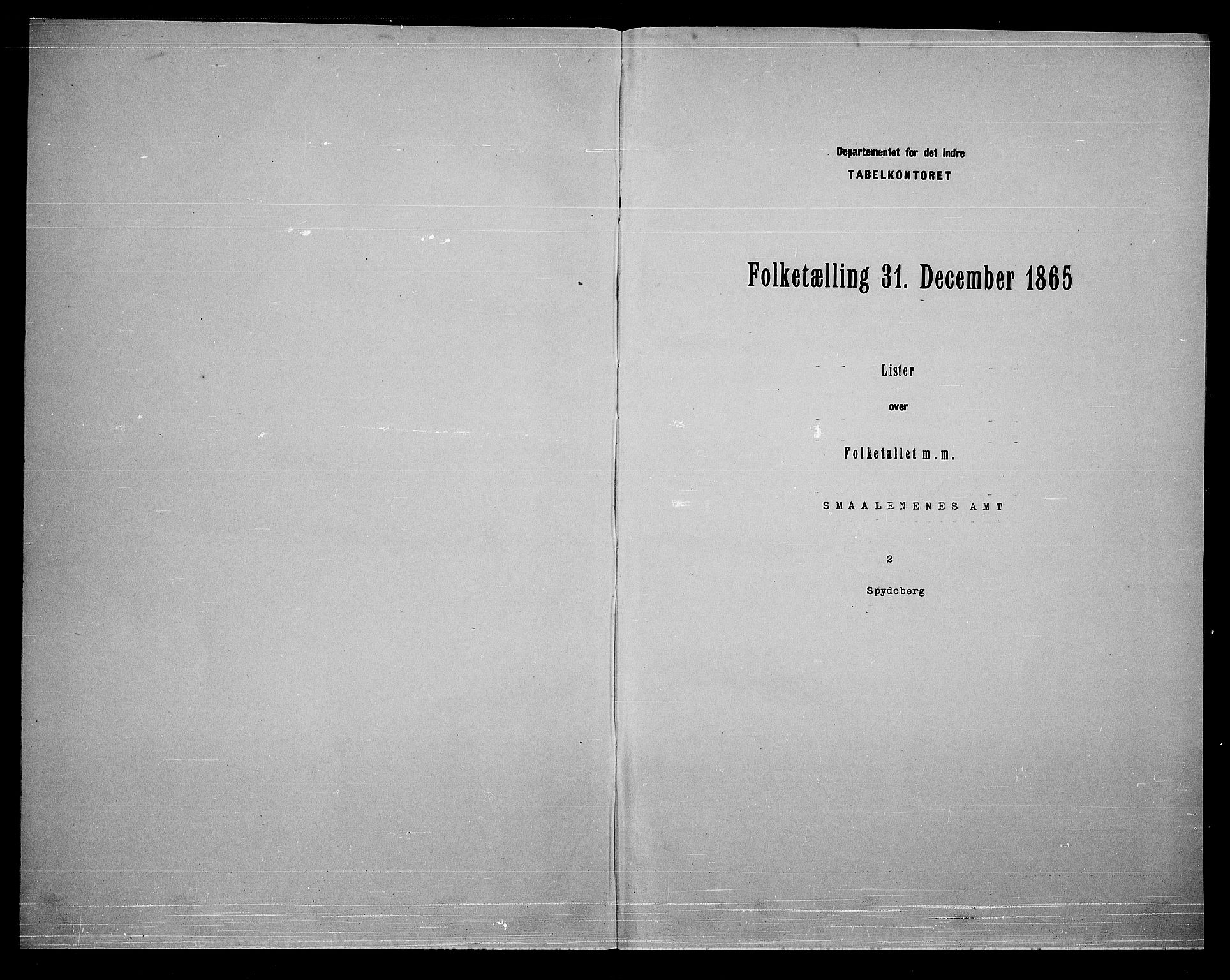 RA, 1865 census for Spydeberg, 1865, p. 3