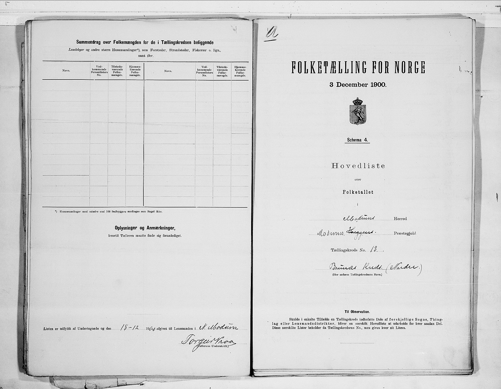 RA, 1900 census for Modum, 1900, p. 32