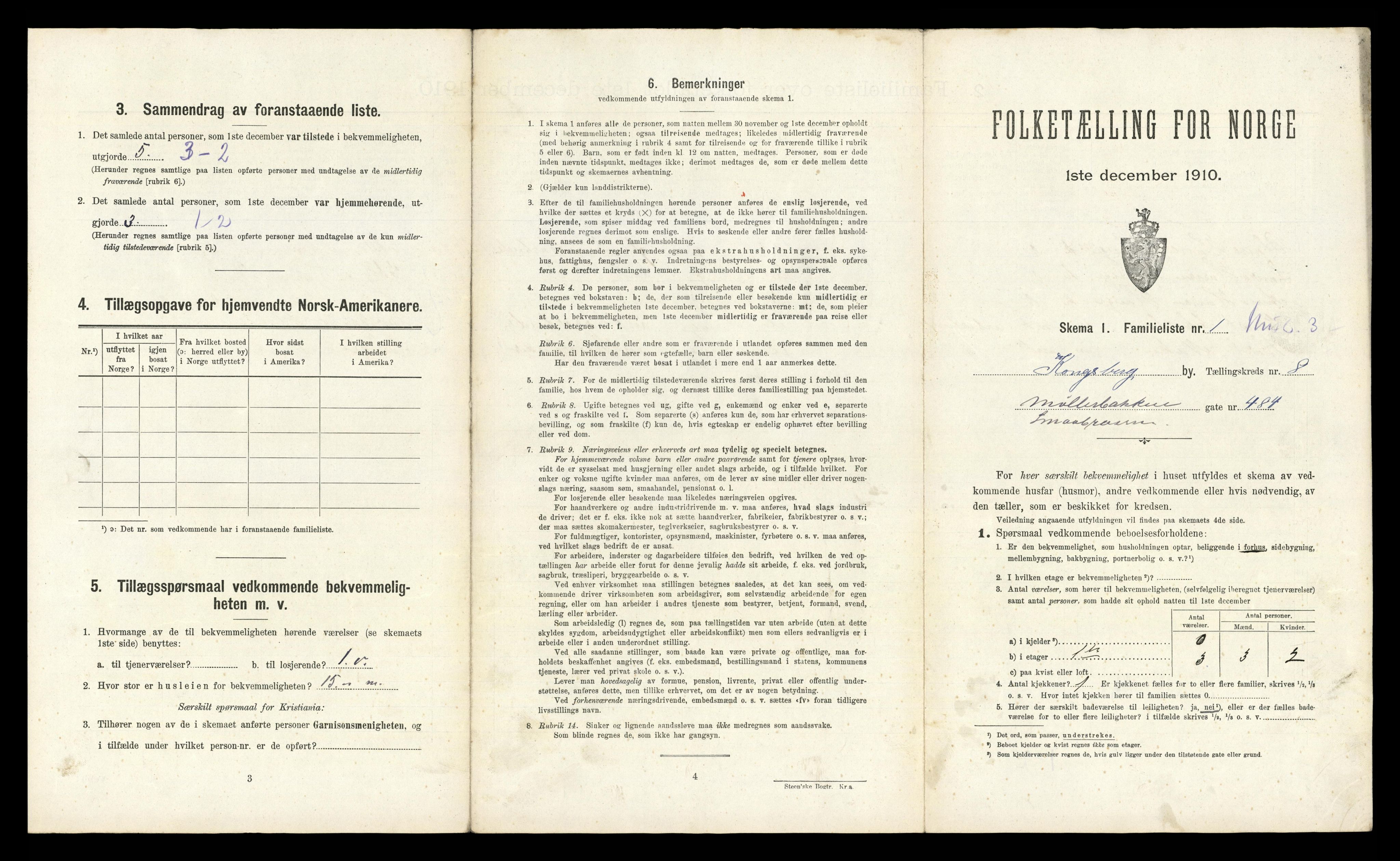 RA, 1910 census for Kongsberg, 1910, p. 4064