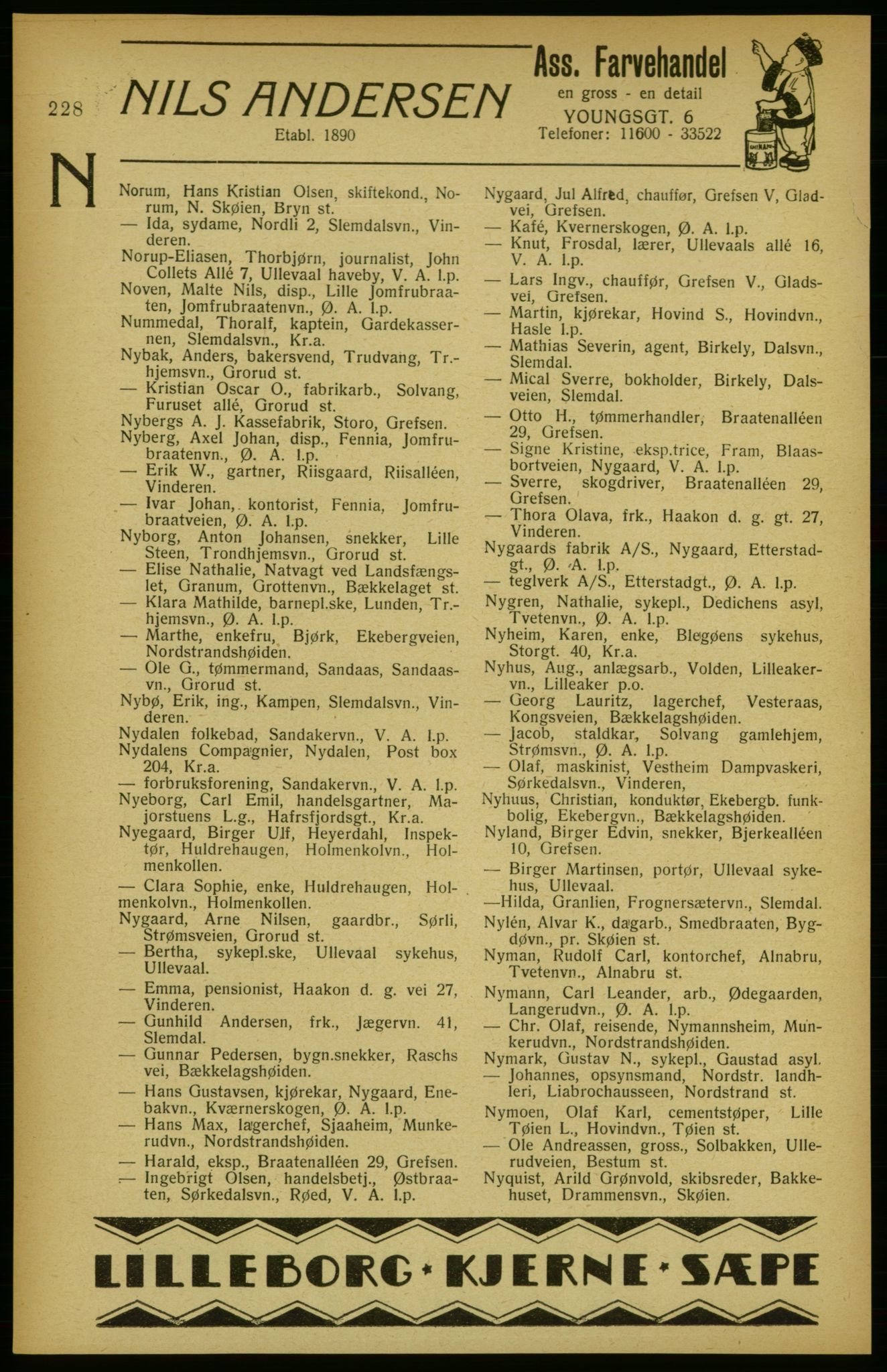 Aker adressebok/adressekalender, PUBL/001/A/002: Akers adressekalender, 1922, p. 228