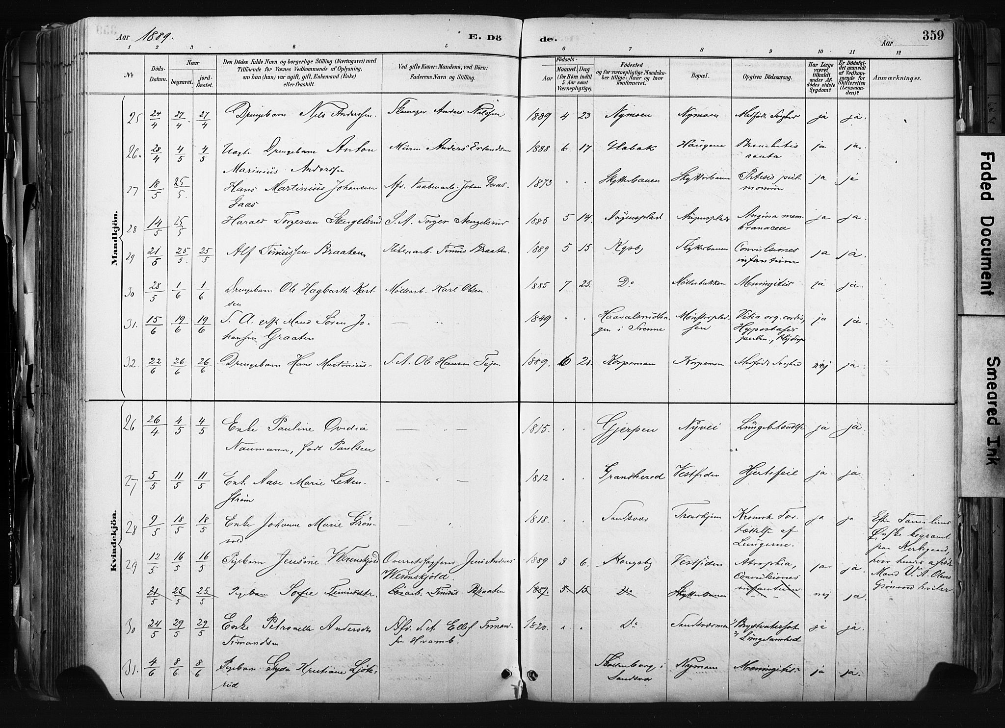 Kongsberg kirkebøker, AV/SAKO-A-22/F/Fb/L0002: Parish register (official) no. II 2, 1886-1896, p. 359