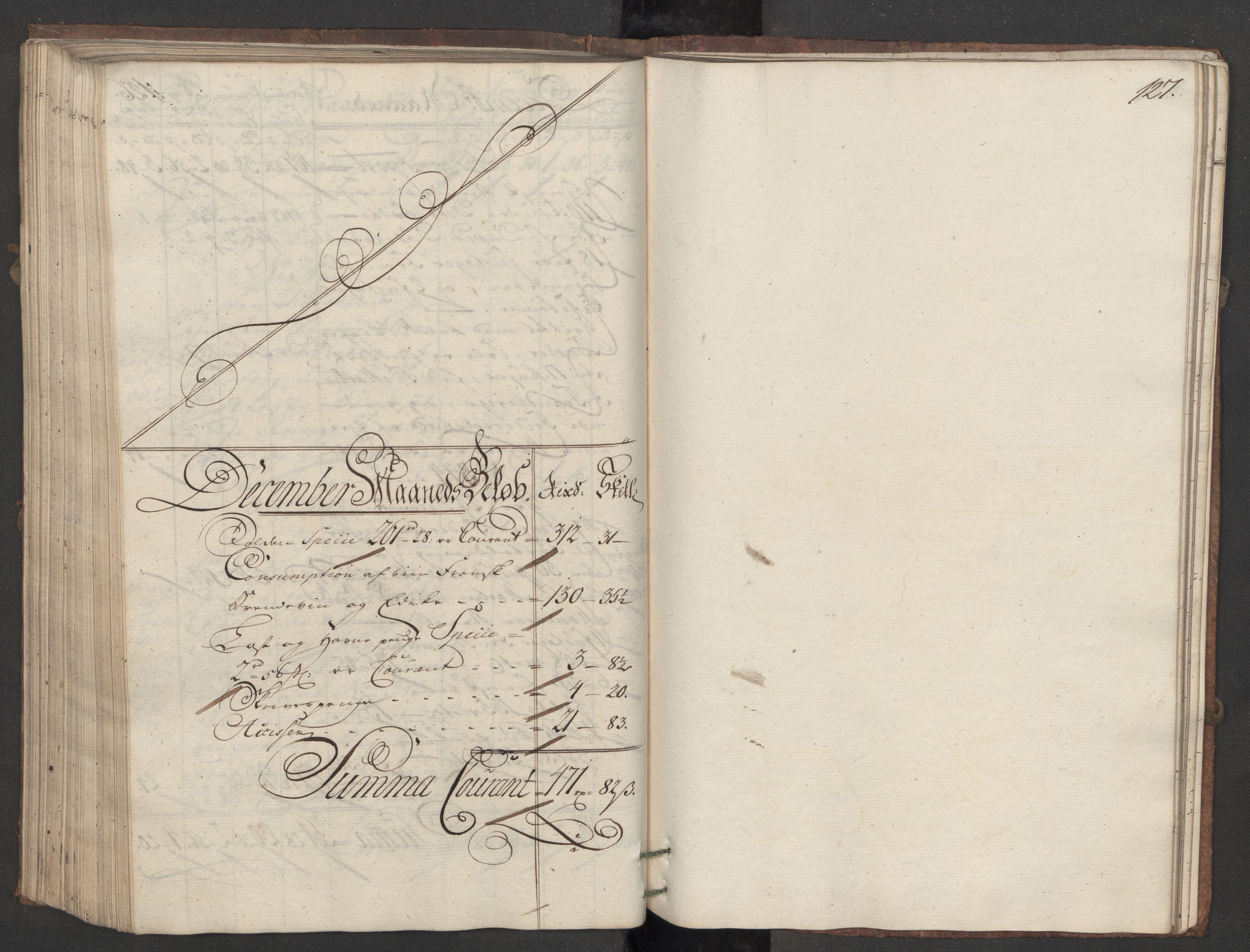 Generaltollkammeret, tollregnskaper, AV/RA-EA-5490/R09/L0021/0001: Tollregnskaper Holmestrand / Inngående hovedtollbok, 1756, p. 126b-127a