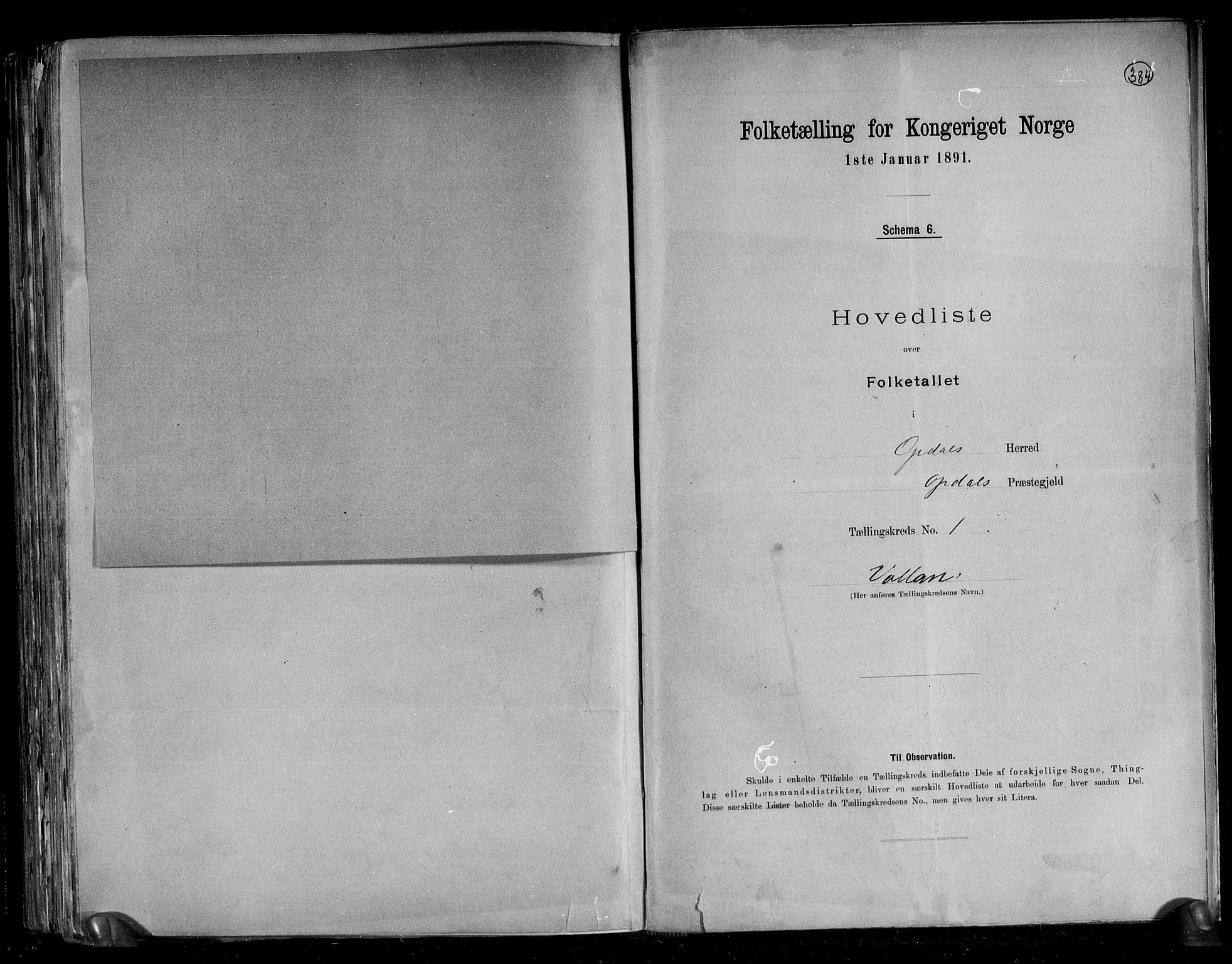 RA, 1891 census for 1634 Oppdal, 1891, p. 5