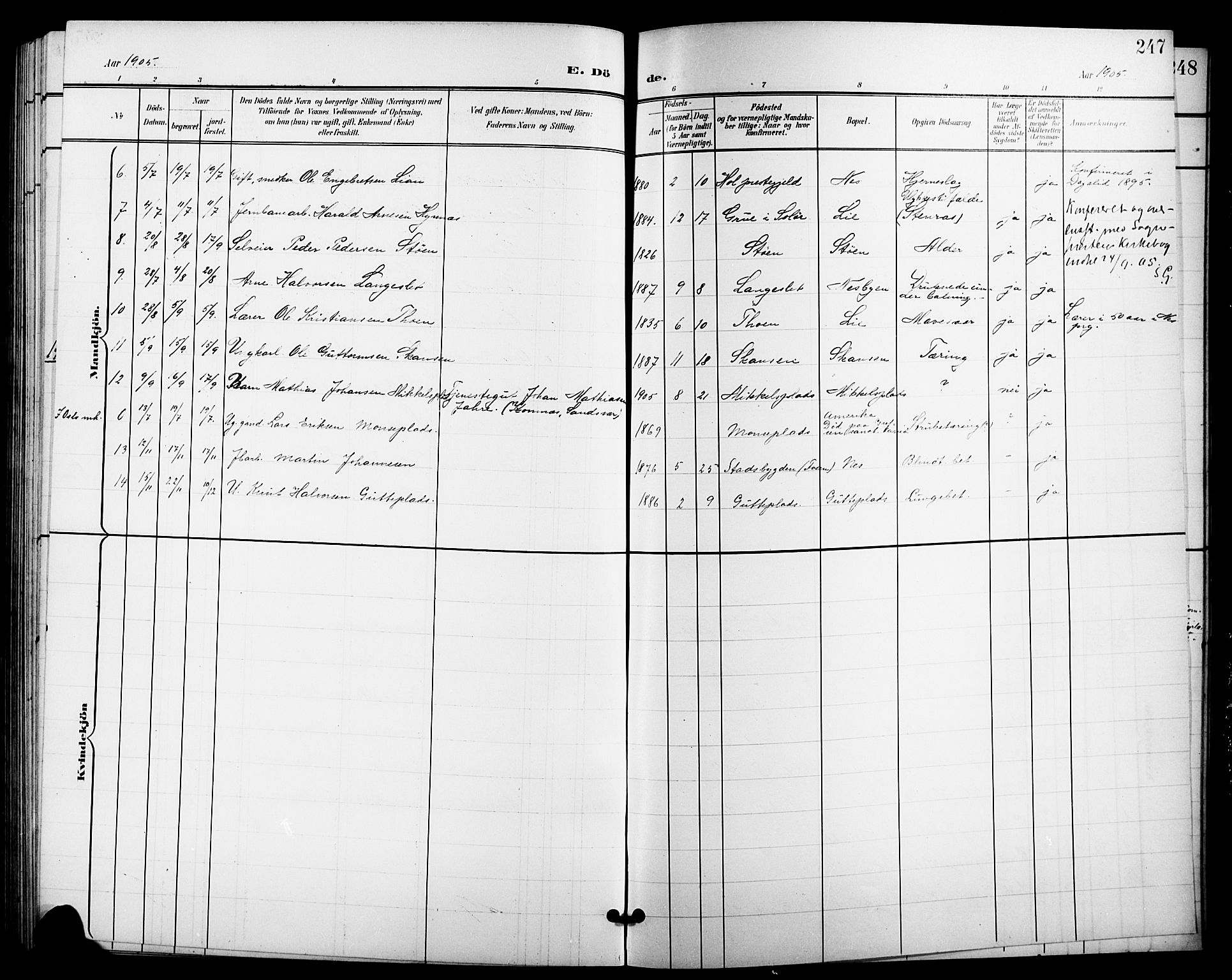 Nes kirkebøker, AV/SAKO-A-236/G/Ga/L0004: Parish register (copy) no. I 4, 1900-1925, p. 247