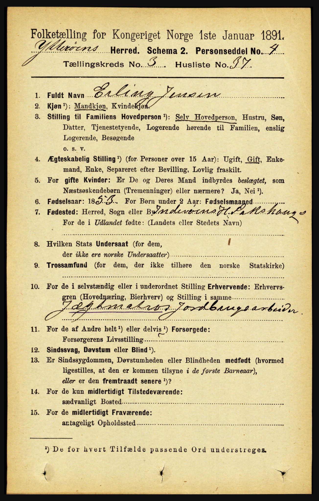 RA, 1891 census for 1722 Ytterøy, 1891, p. 1473