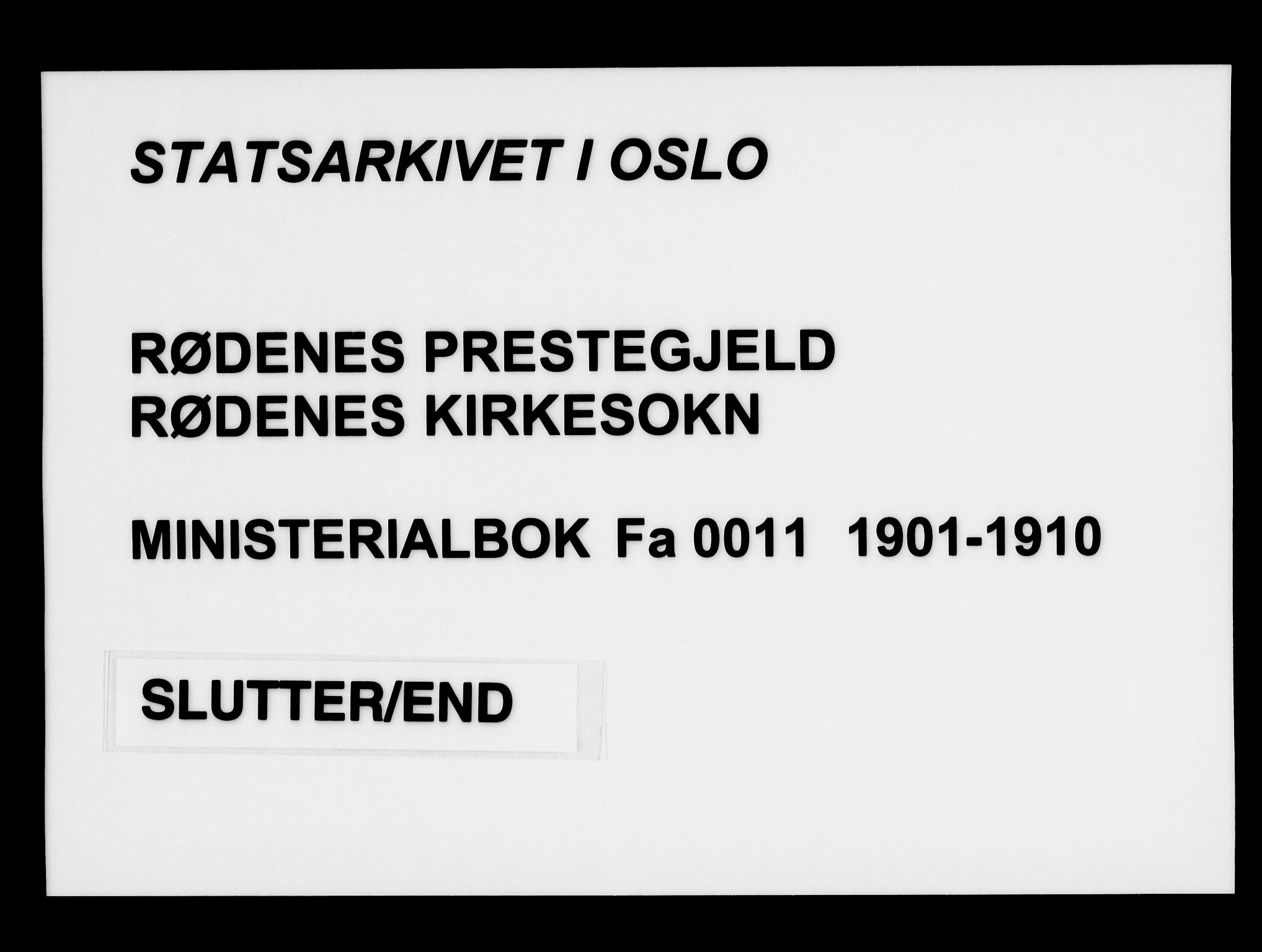 Rødenes prestekontor Kirkebøker, SAO/A-2005/F/Fa/L0011: Parish register (official) no. I 11, 1901-1910