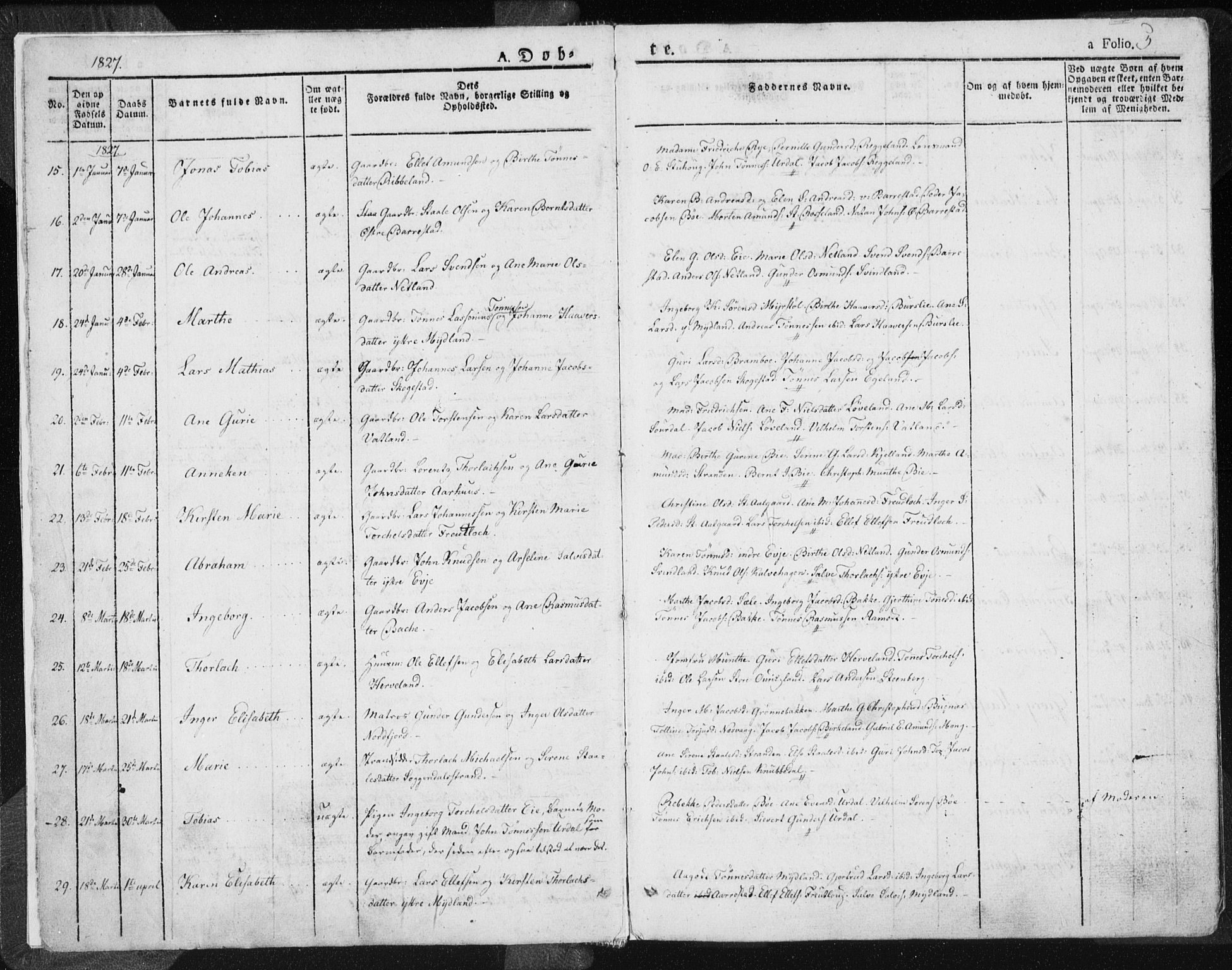 Sokndal sokneprestkontor, AV/SAST-A-101808: Parish register (official) no. A 7.1, 1826-1842, p. 5