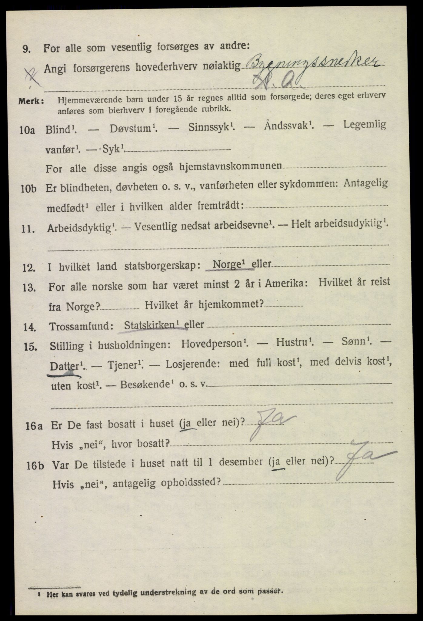 SAH, 1920 census for Vinger, 1920, p. 6189