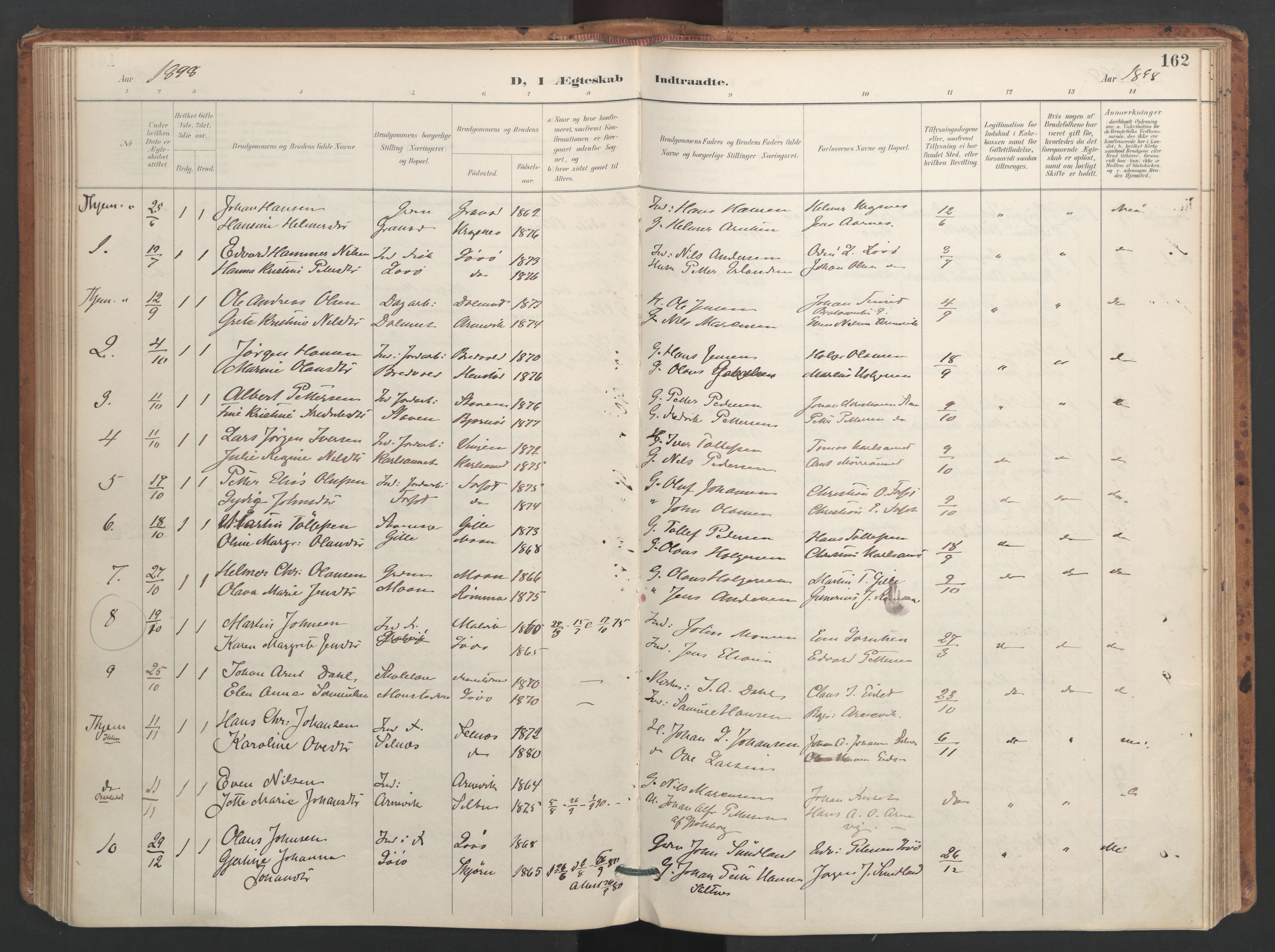 Ministerialprotokoller, klokkerbøker og fødselsregistre - Sør-Trøndelag, SAT/A-1456/655/L0681: Parish register (official) no. 655A10, 1895-1907, p. 162