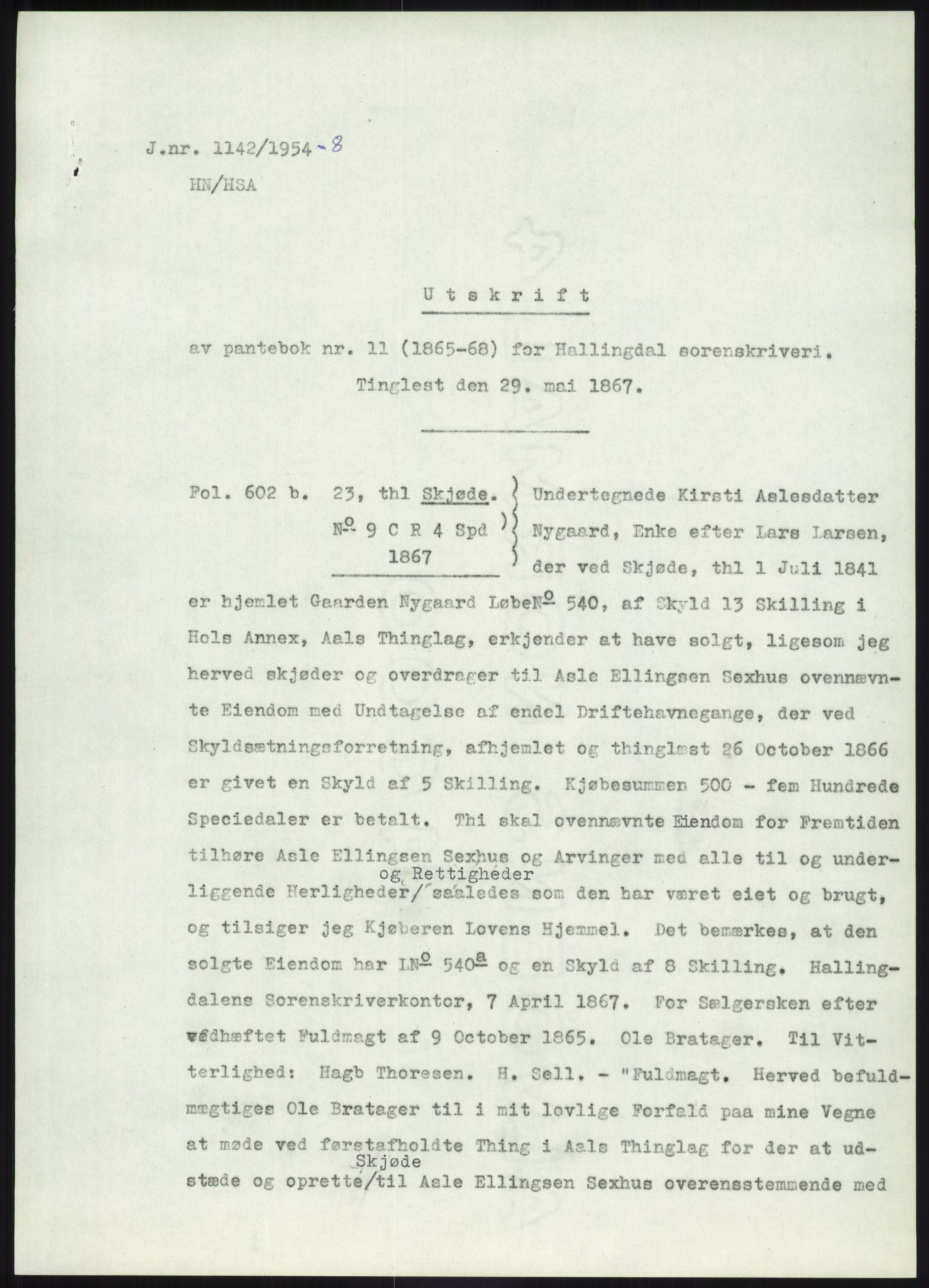 Statsarkivet i Kongsberg, SAKO/A-0001, 1954-1955, p. 153