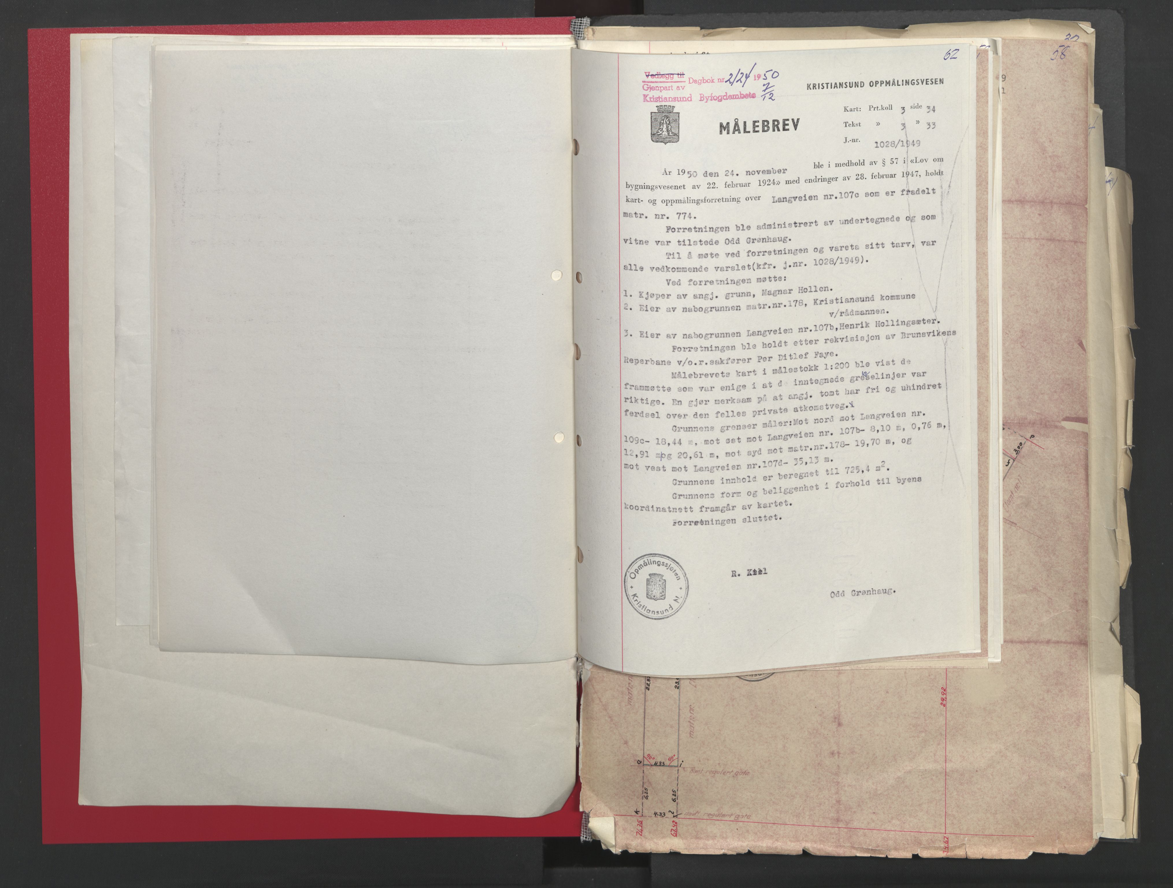 Kristiansund byfogd, AV/SAT-A-4587/A/27: Mortgage book no. 48, 1950-1950, Diary no: : 2124/1950