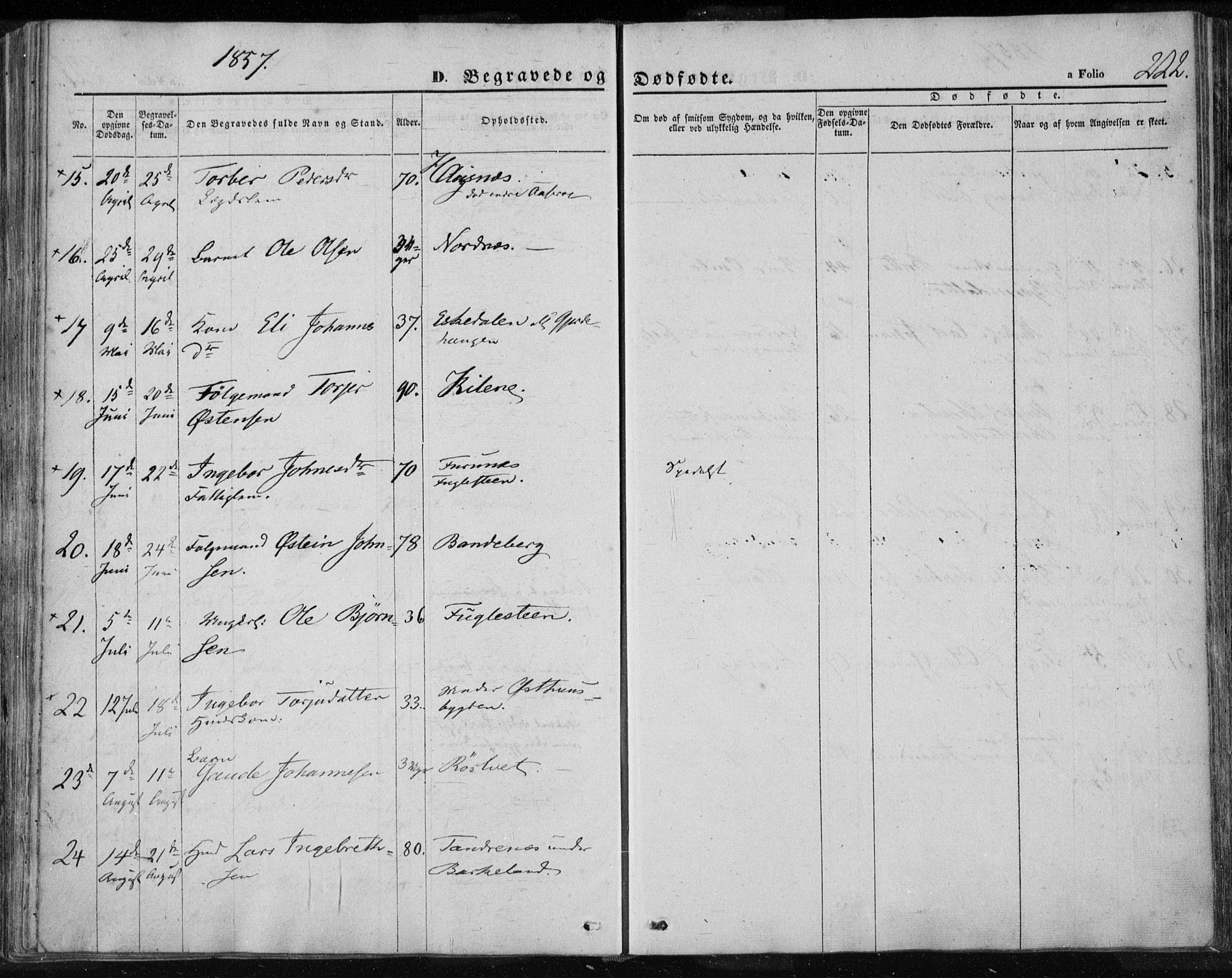 Jelsa sokneprestkontor, AV/SAST-A-101842/01/IV: Parish register (official) no. A 7, 1854-1866, p. 222