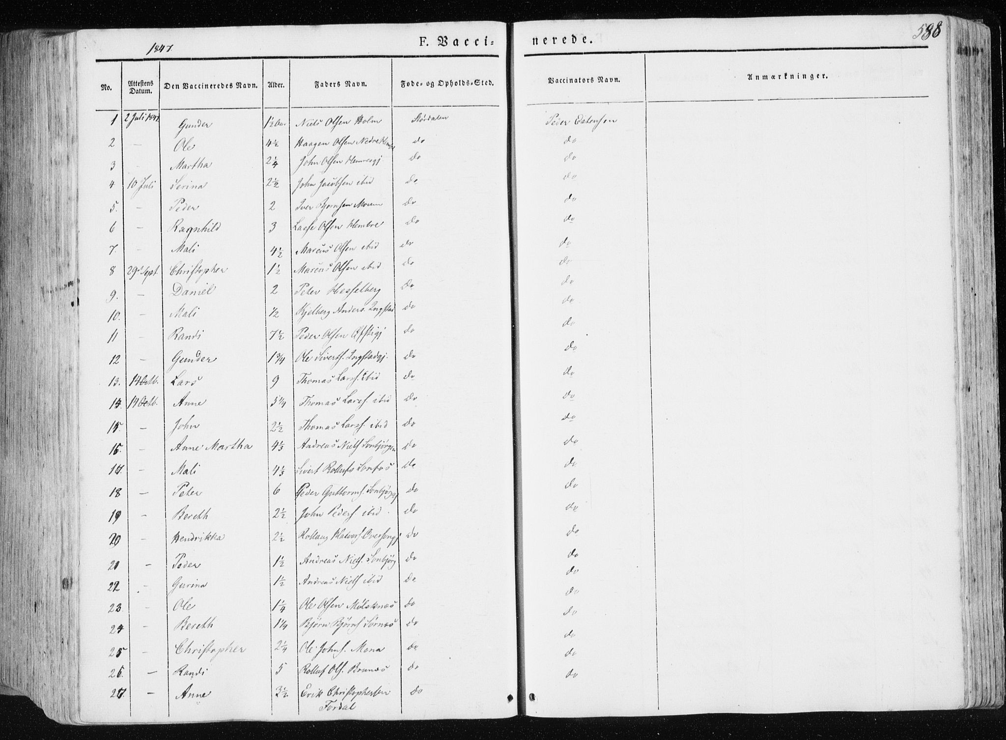 Ministerialprotokoller, klokkerbøker og fødselsregistre - Nord-Trøndelag, SAT/A-1458/709/L0074: Parish register (official) no. 709A14, 1845-1858, p. 588