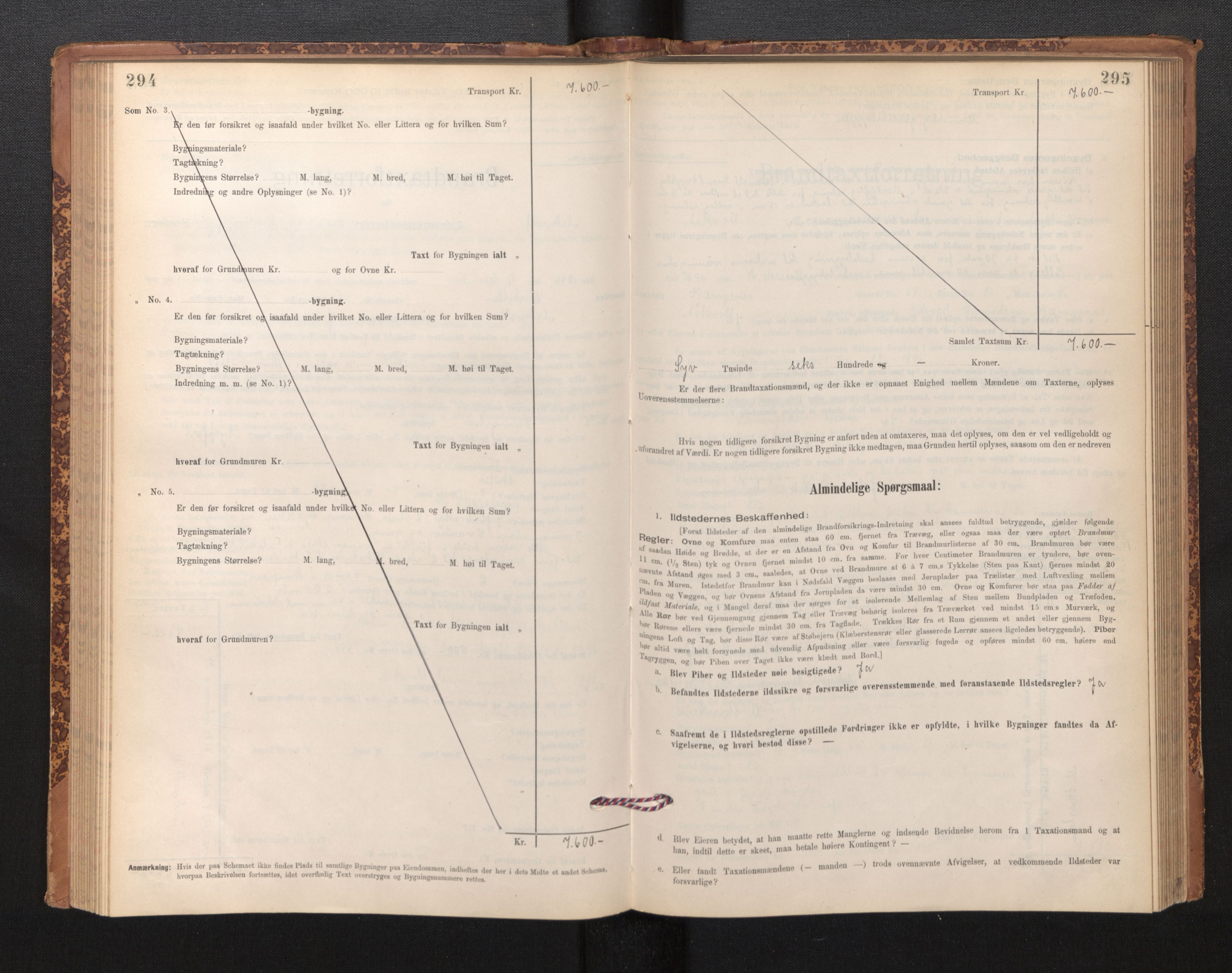 Lensmannen i Askvoll, AV/SAB-A-26301/0012/L0004: Branntakstprotokoll, skjematakst og liste over branntakstmenn, 1895-1932, p. 294-295