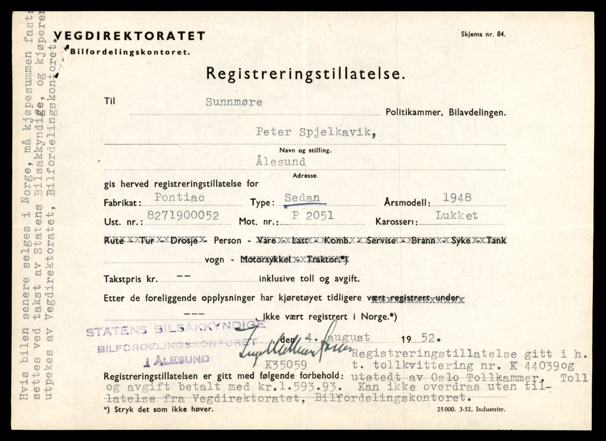 Møre og Romsdal vegkontor - Ålesund trafikkstasjon, AV/SAT-A-4099/F/Fe/L0025: Registreringskort for kjøretøy T 10931 - T 11045, 1927-1998, p. 933