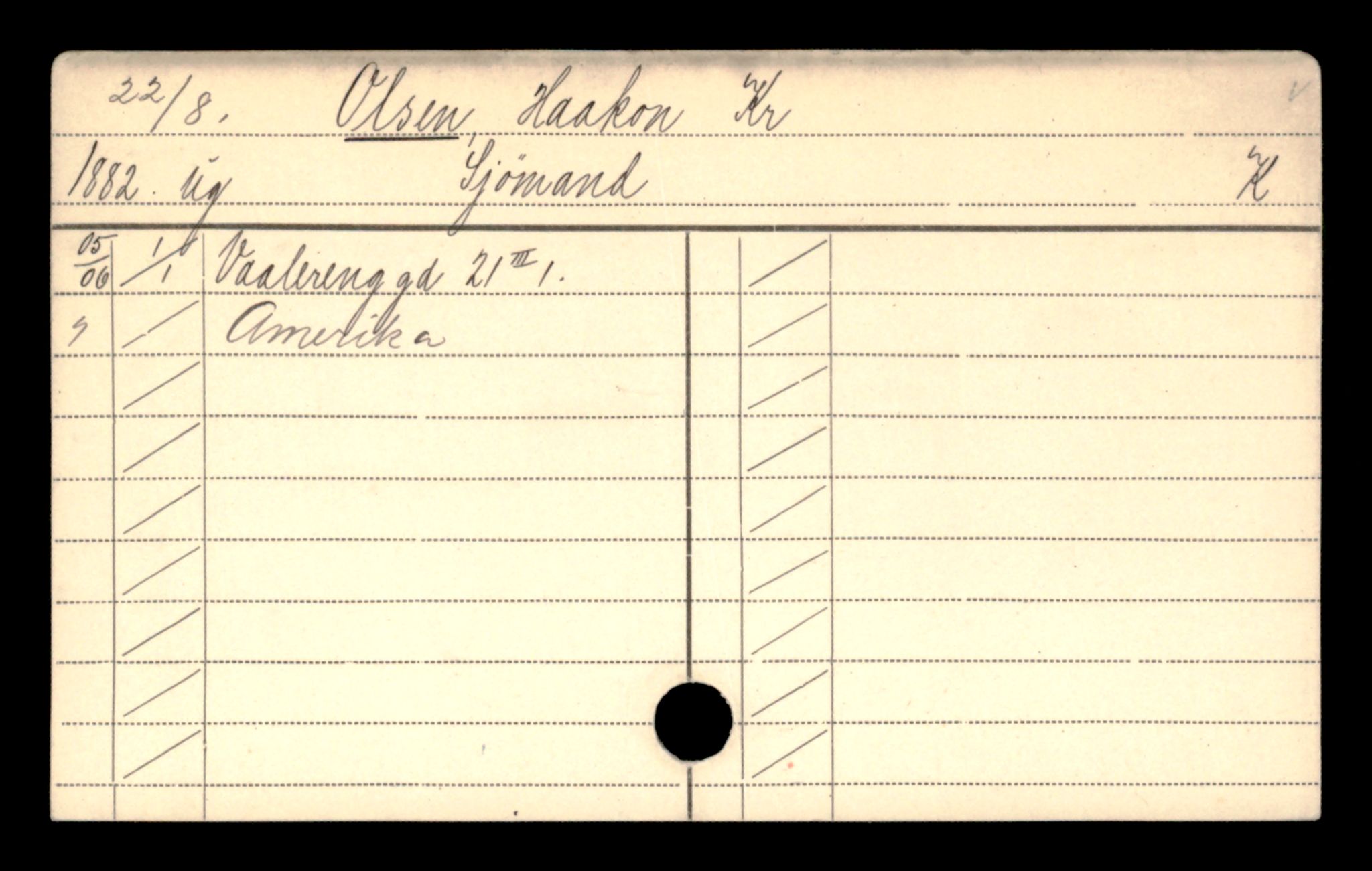 Oslo folkeregister, Registerkort, AV/SAO-A-11715/D/Da/L0071: Menn: Olsen Håkon - Olsen Karl, 1906-1919