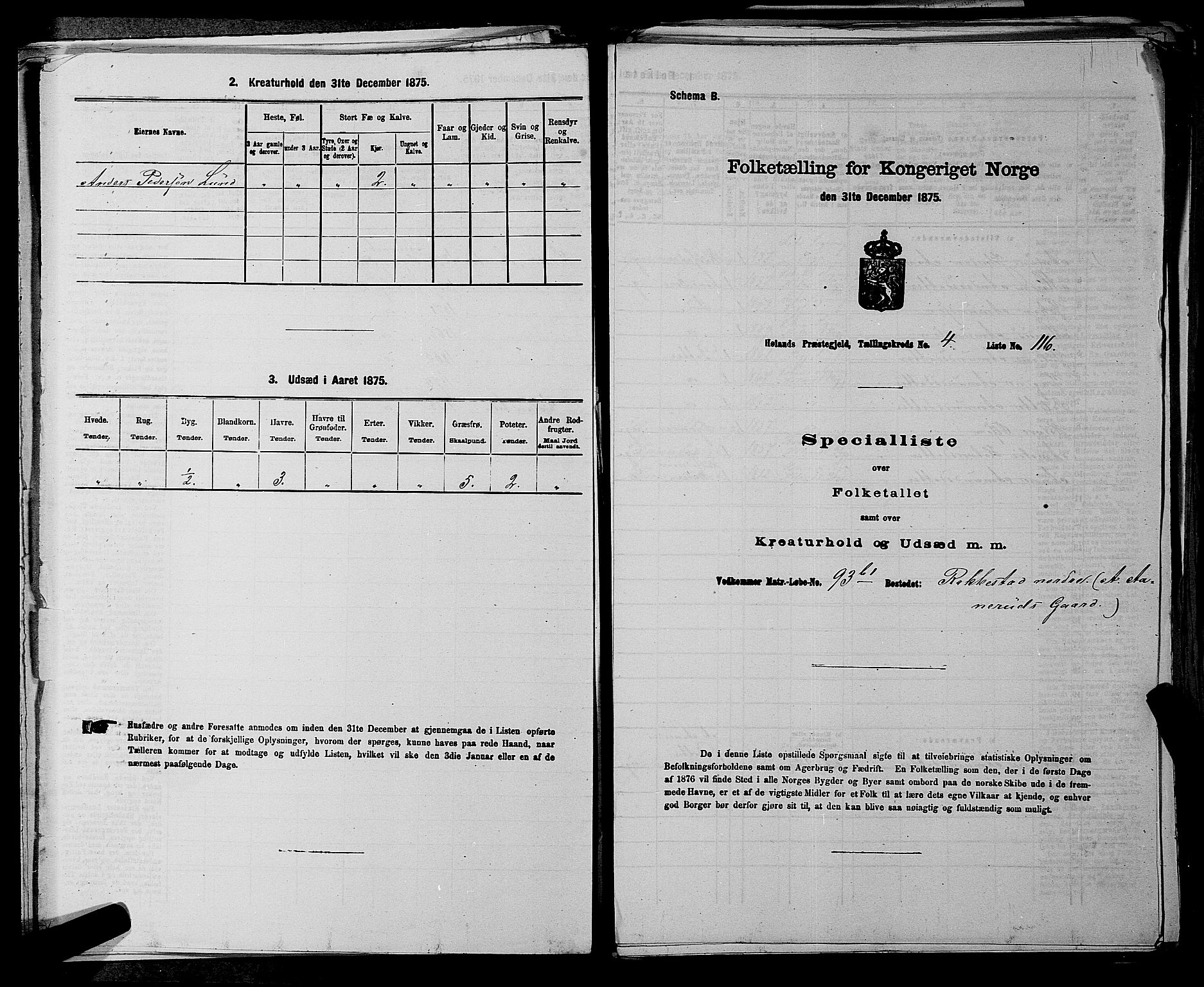 RA, 1875 census for 0221P Høland, 1875, p. 544