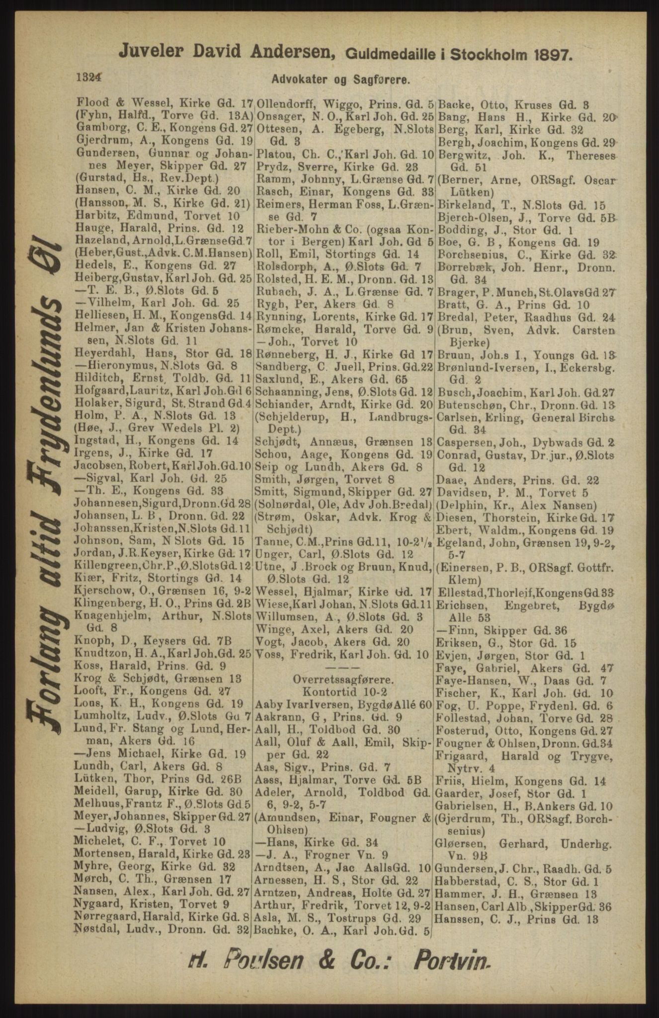 Kristiania/Oslo adressebok, PUBL/-, 1904, p. 1324