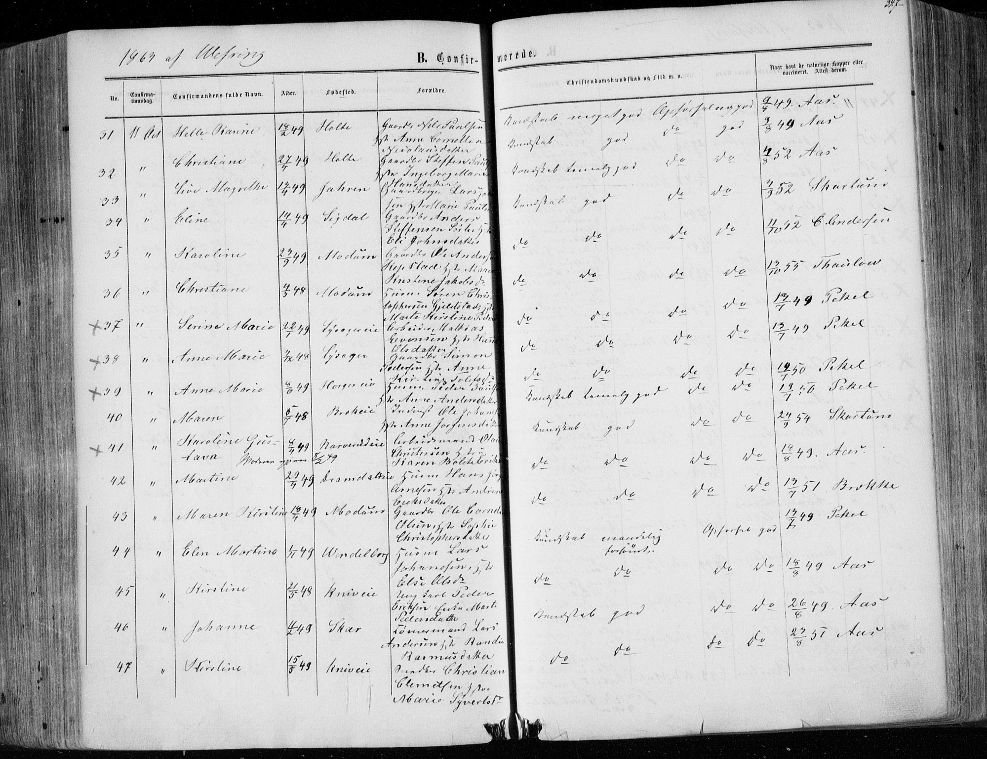 Eiker kirkebøker, AV/SAKO-A-4/F/Fa/L0016: Parish register (official) no. I 16, 1860-1868, p. 347