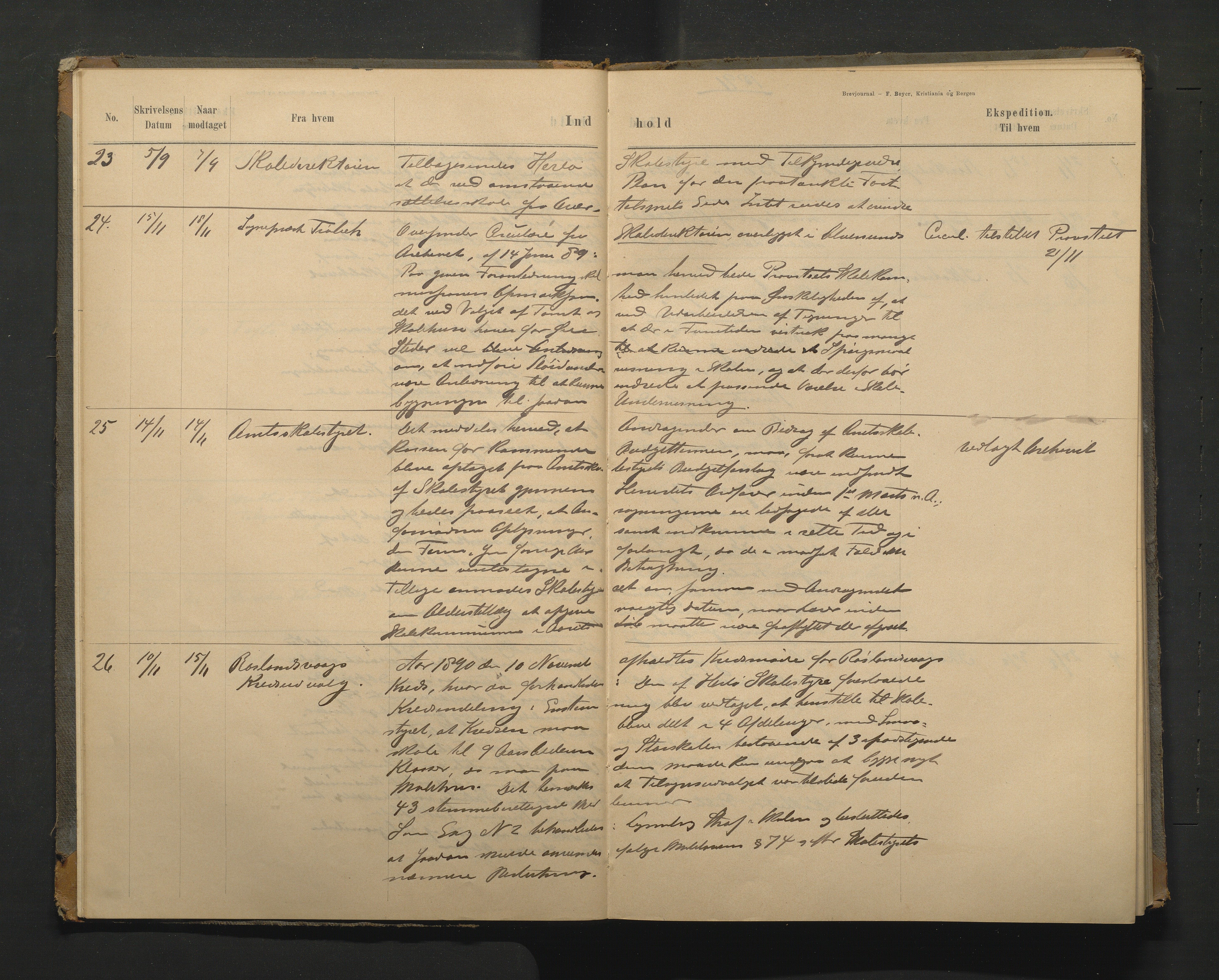 Herdla kommune. Skulestyret, IKAH/1258-211/C/Ca/L0001: Postjournal, 1889-1912