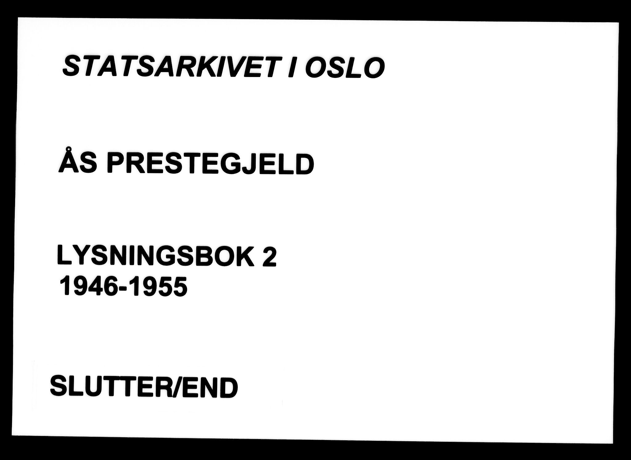 Ås prestekontor Kirkebøker, AV/SAO-A-10894/H/Ha/L0002: Banns register no. 2, 1946-1955