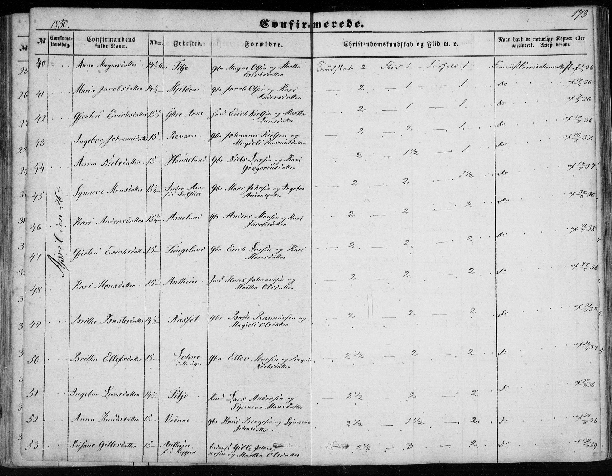 Haus sokneprestembete, AV/SAB-A-75601/H/Haa: Parish register (official) no. A 16 I, 1848-1857, p. 173