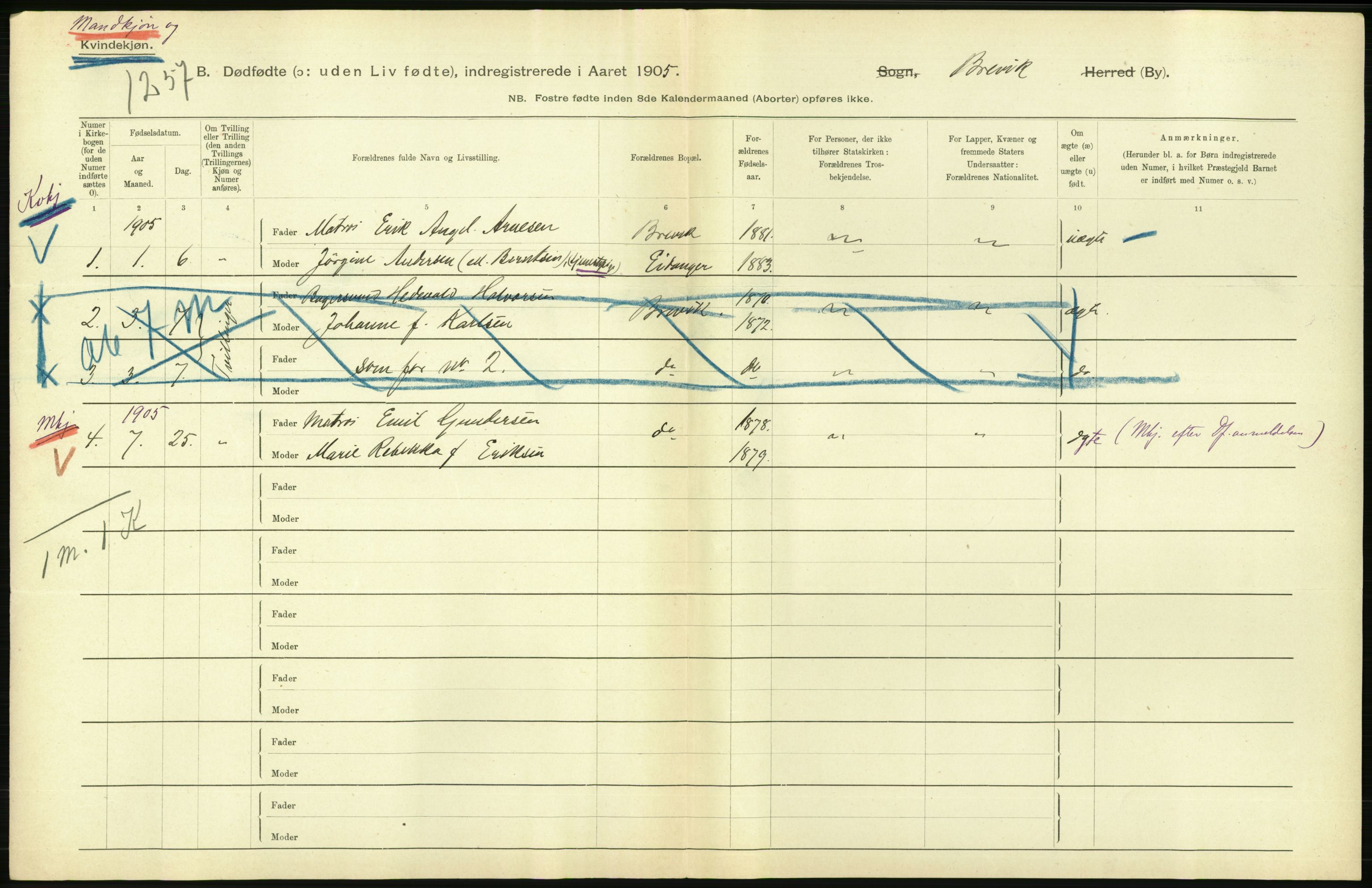 Statistisk sentralbyrå, Sosiodemografiske emner, Befolkning, AV/RA-S-2228/D/Df/Dfa/Dfac/L0043: Bratsberg - Lister og Mandals amt: Levendefødte menn og kvinner, gifte, døde, dødfødte. Byer., 1905, p. 202