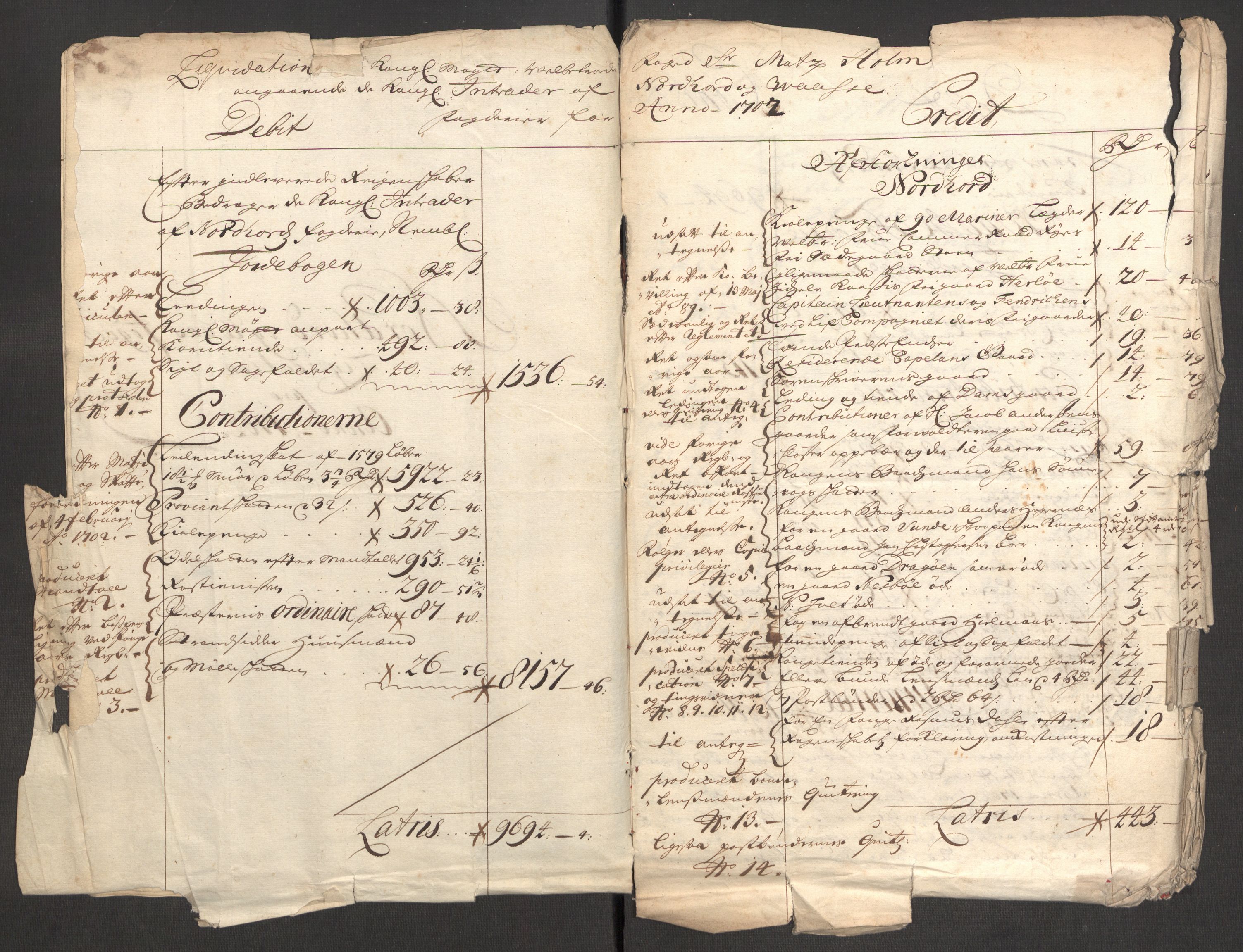 Rentekammeret inntil 1814, Reviderte regnskaper, Fogderegnskap, AV/RA-EA-4092/R51/L3186: Fogderegnskap Nordhordland og Voss, 1702-1703, p. 12