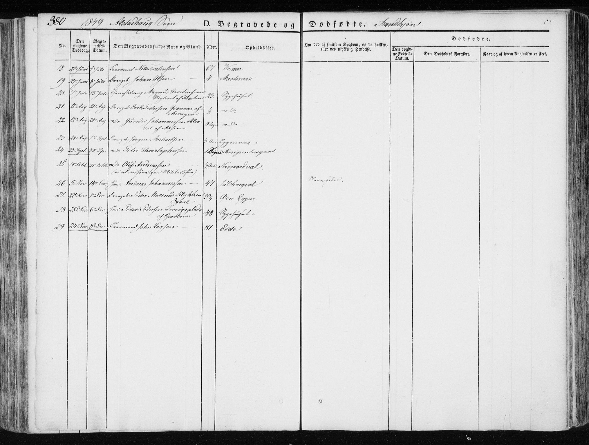 Ministerialprotokoller, klokkerbøker og fødselsregistre - Nord-Trøndelag, AV/SAT-A-1458/717/L0154: Parish register (official) no. 717A06 /1, 1836-1849, p. 380