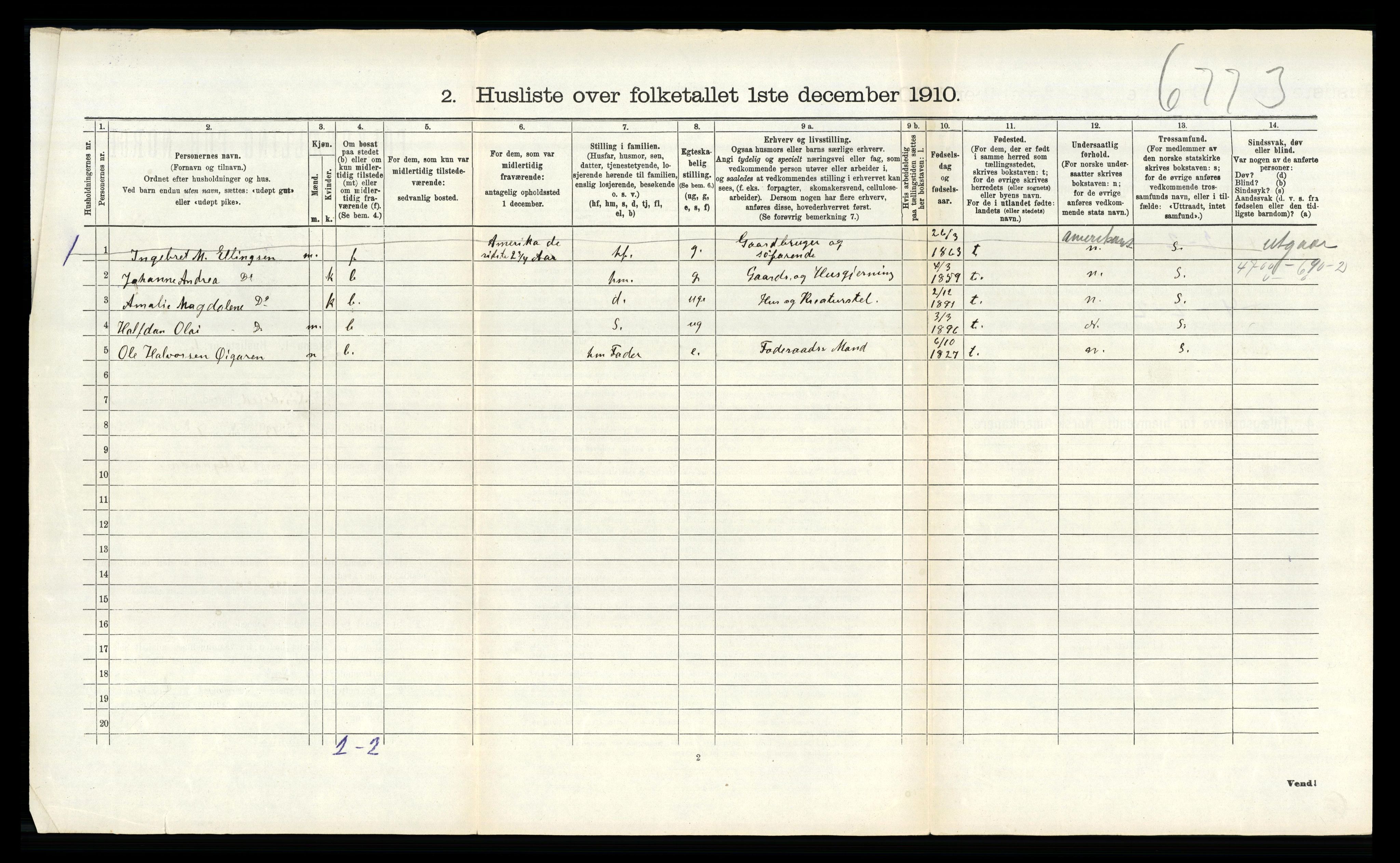 RA, 1910 census for Søndeled, 1910, p. 429