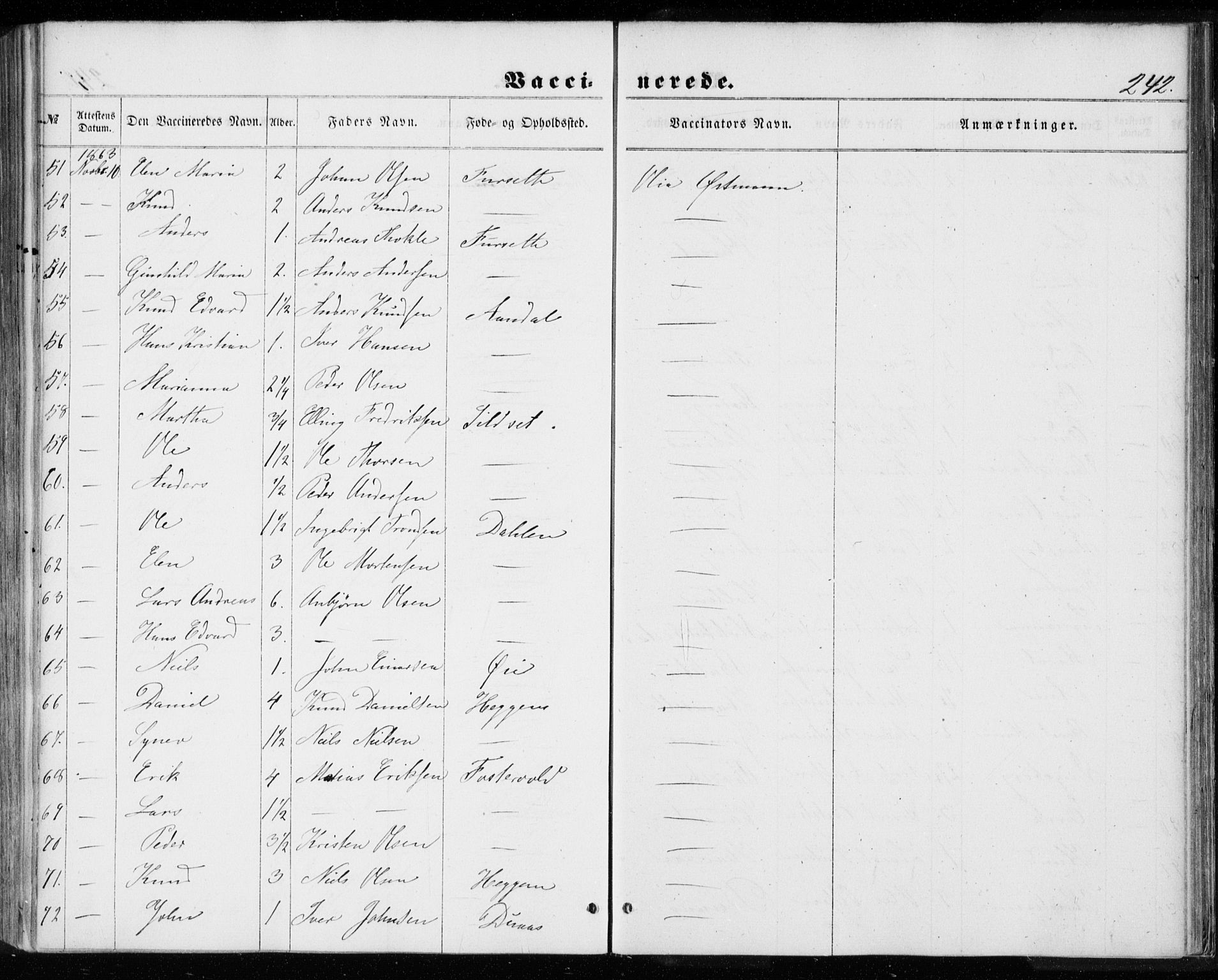 Ministerialprotokoller, klokkerbøker og fødselsregistre - Møre og Romsdal, AV/SAT-A-1454/584/L0965: Parish register (official) no. 584A05, 1857-1868, p. 242