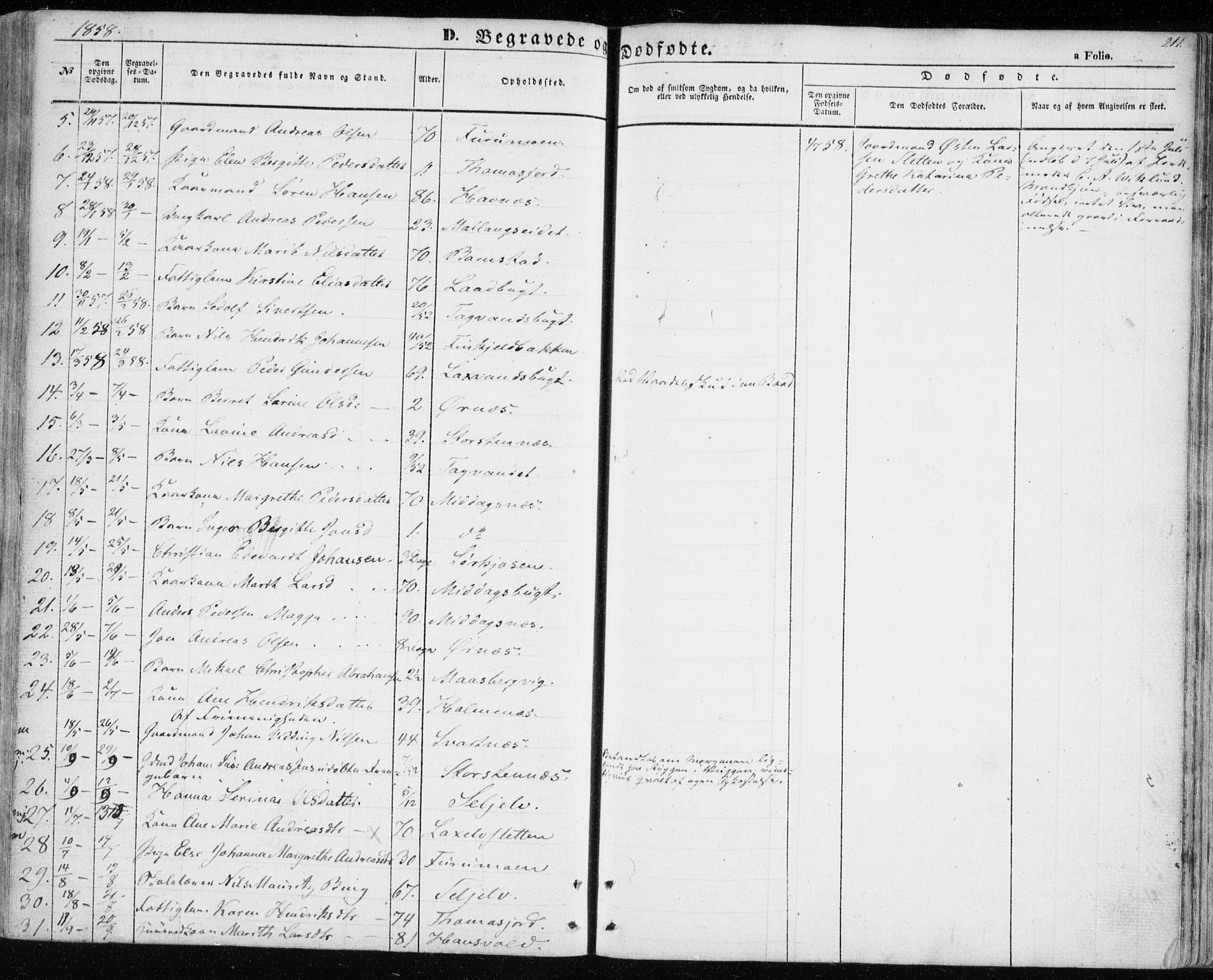 Balsfjord sokneprestembete, SATØ/S-1303/G/Ga/L0003kirke: Parish register (official) no. 3, 1856-1870, p. 211