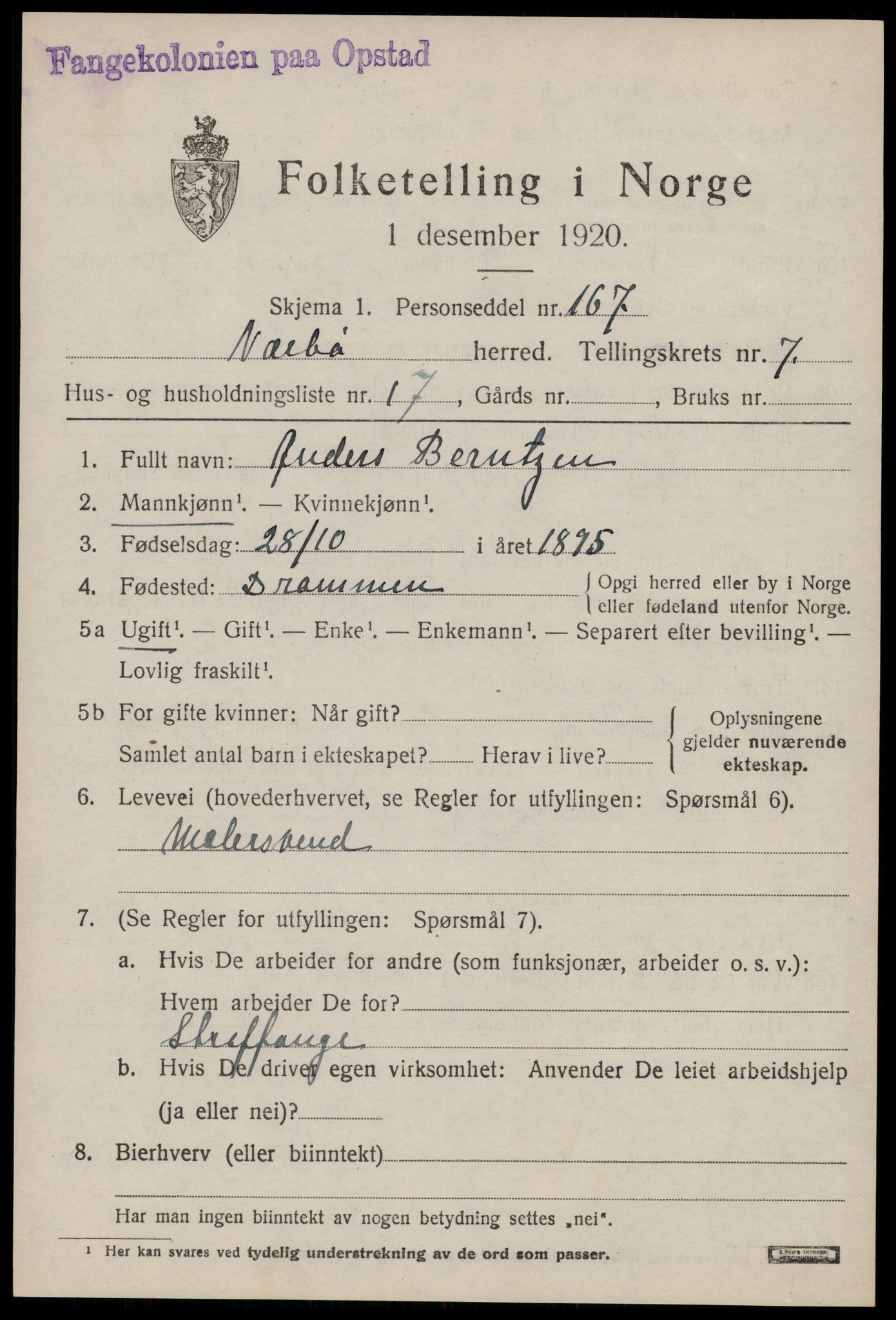 SAST, 1920 census for Nærbø, 1920, p. 5089