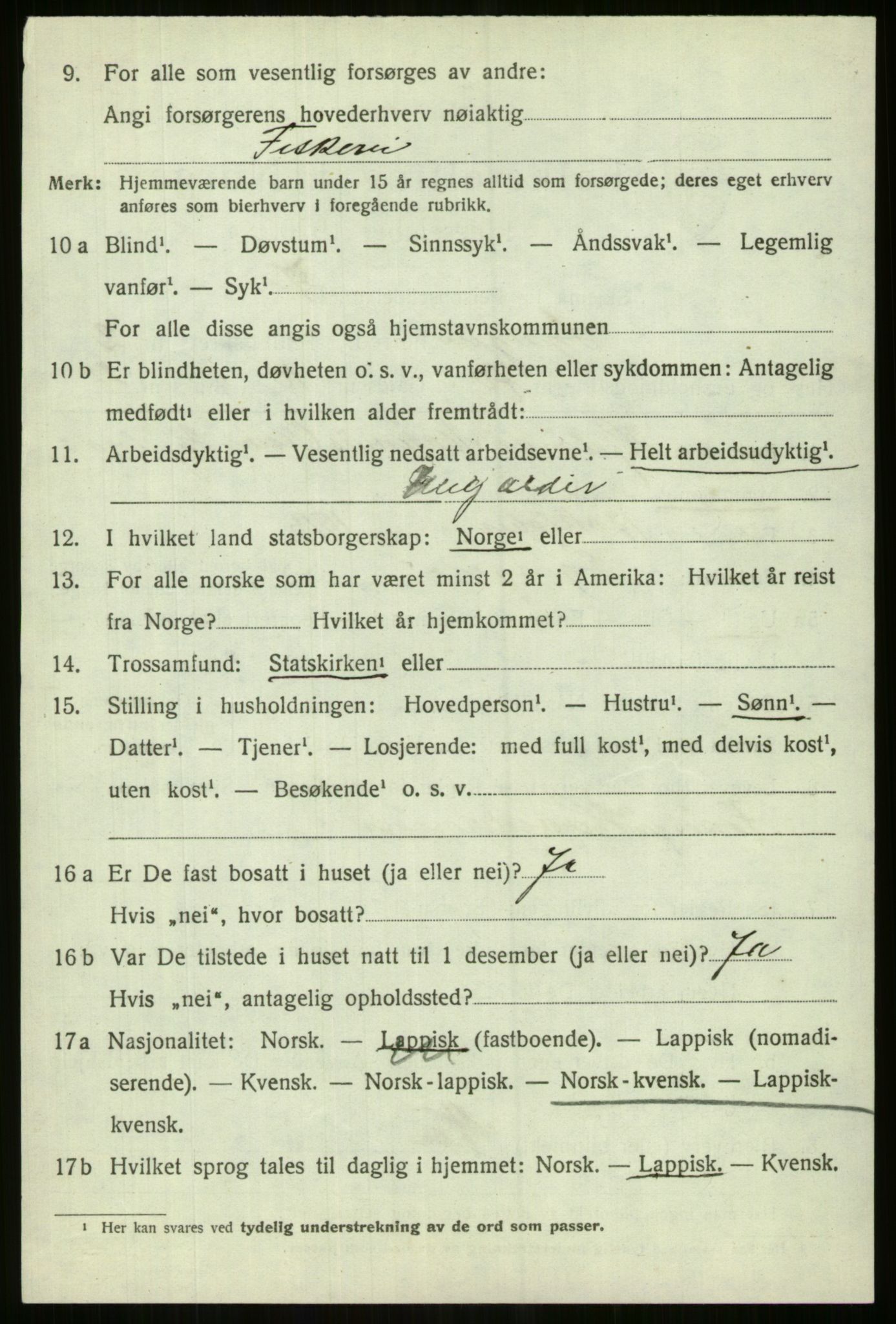 SATØ, 1920 census for Lyngen, 1920, p. 3478