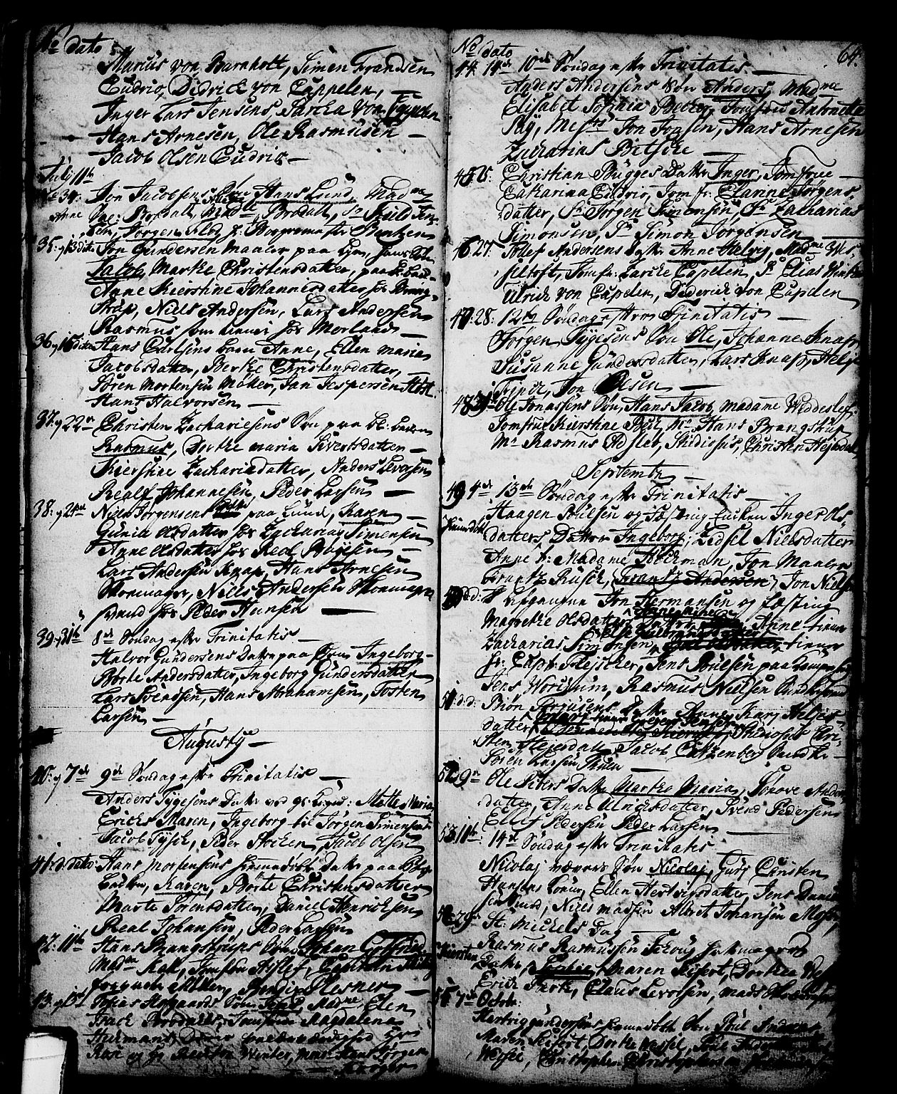 Skien kirkebøker, SAKO/A-302/G/Ga/L0001: Parish register (copy) no. 1, 1756-1791, p. 64