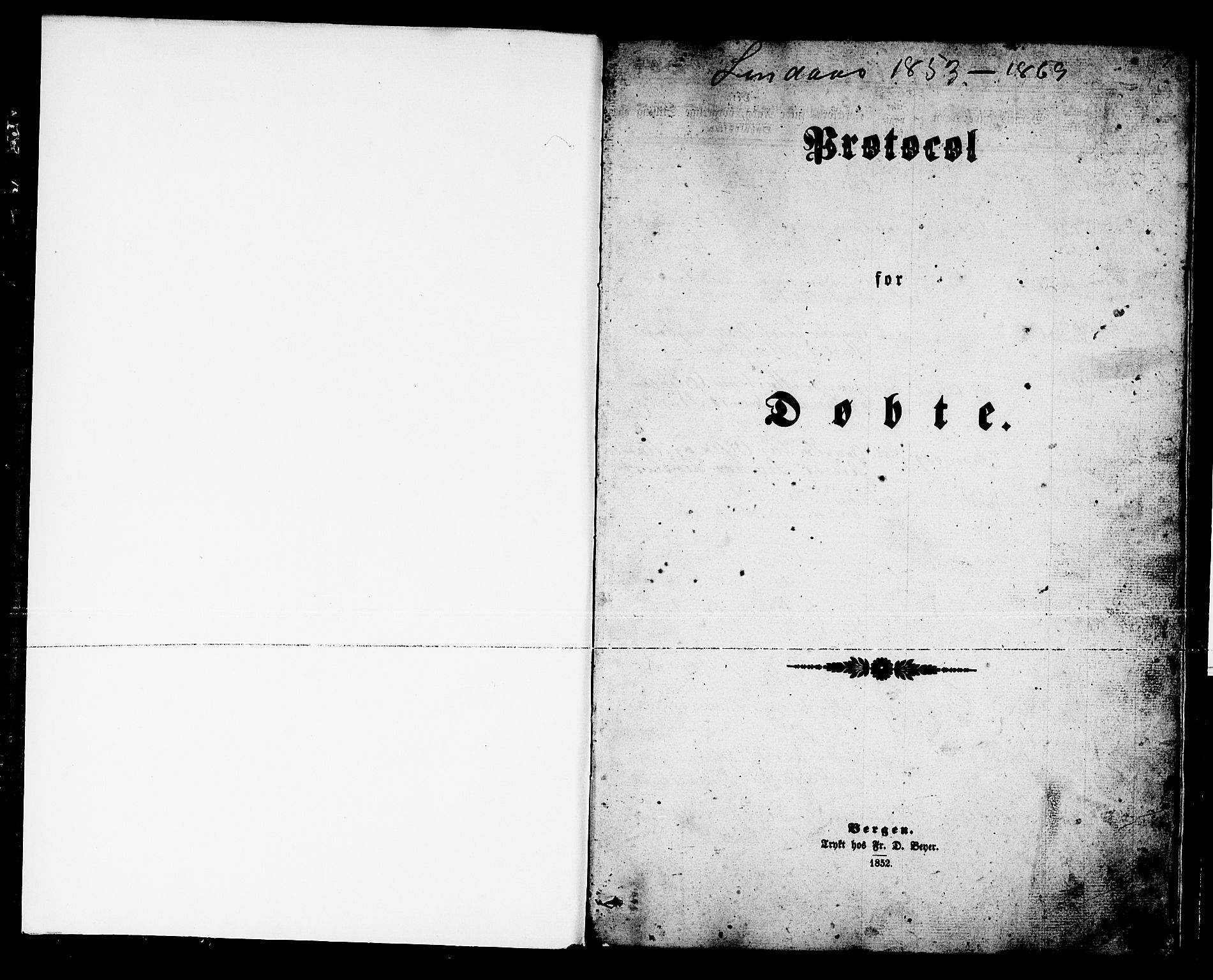 Lindås Sokneprestembete, SAB/A-76701/H/Hab: Parish register (copy) no. B 1, 1853-1866, p. 1